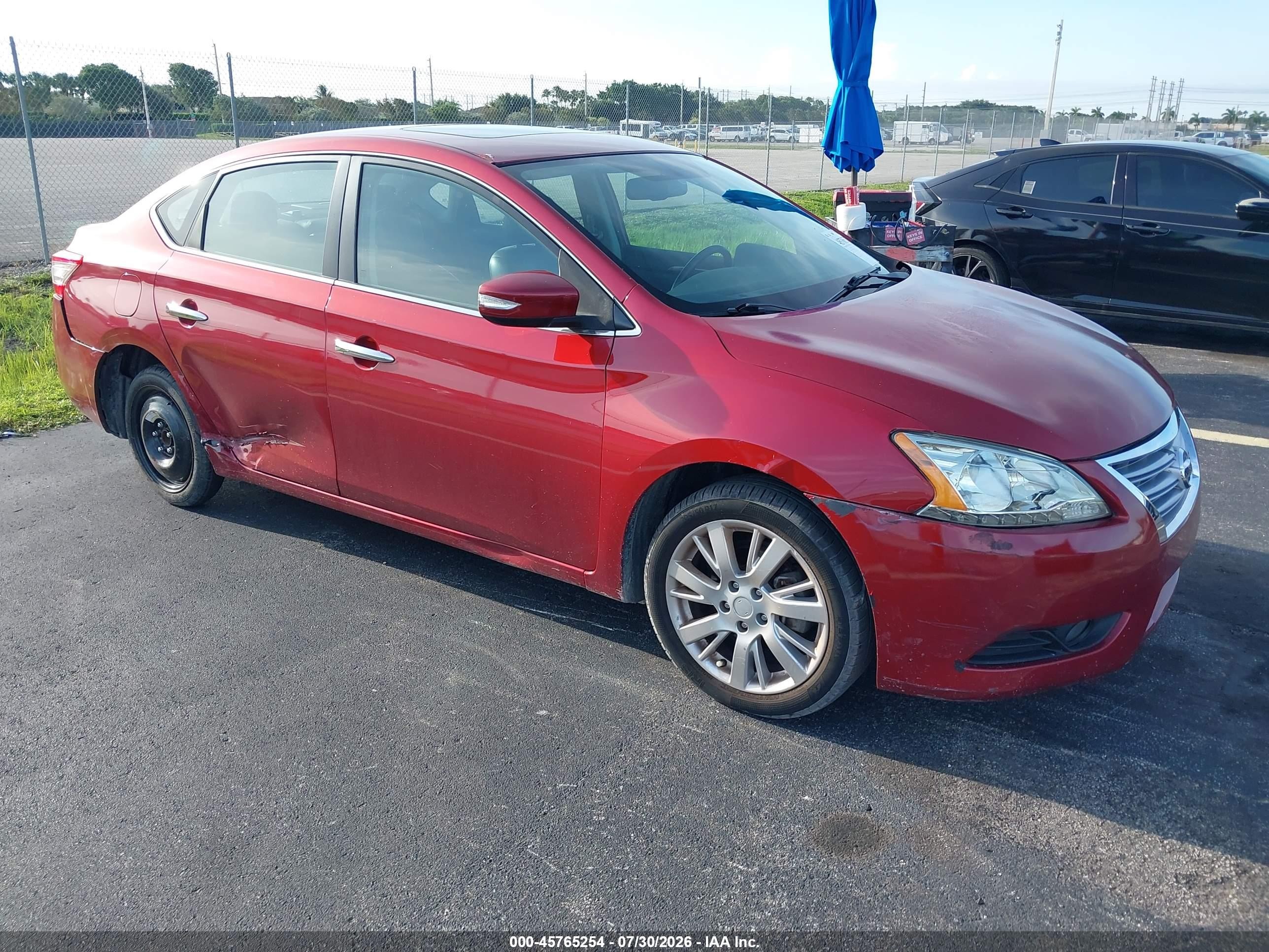 2014 Nissan Sentra Sl Red vin: 3N1AB7AP7EY335873