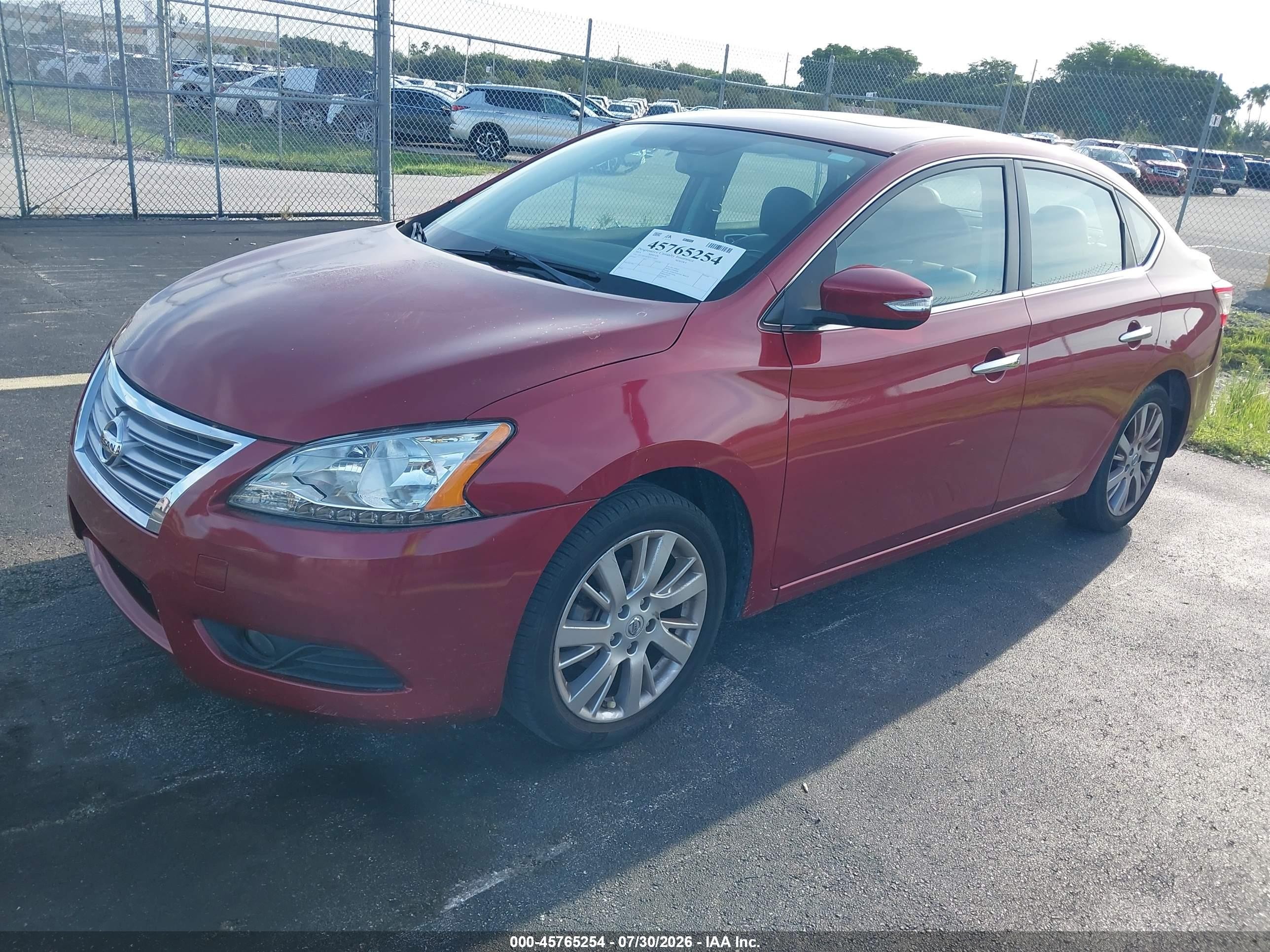 2014 Nissan Sentra Sl Red vin: 3N1AB7AP7EY335873