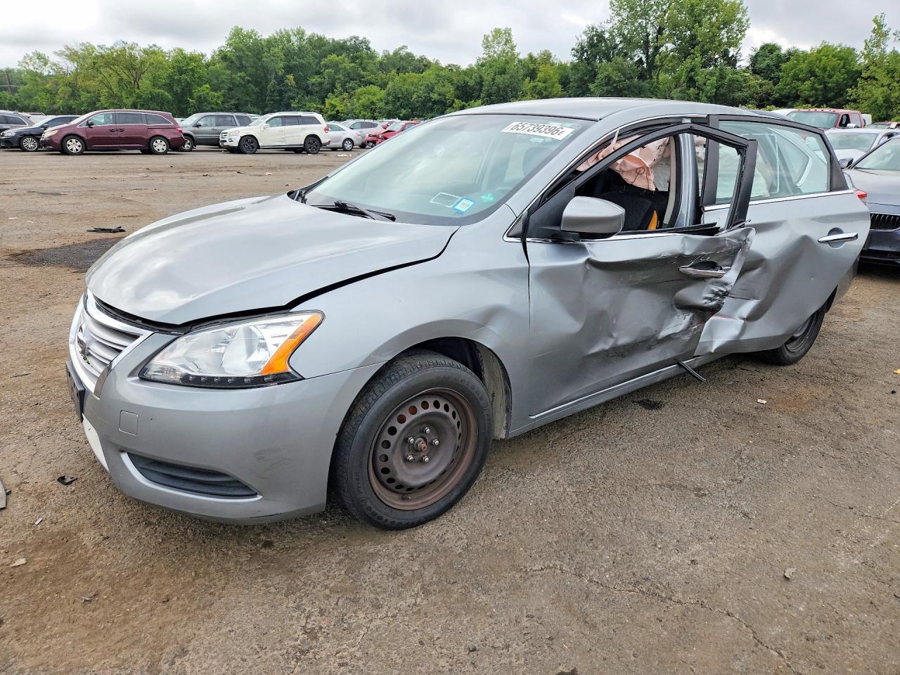 2014 Nissan Sentra Sv Gray vin: 3N1AB7AP7EY338725