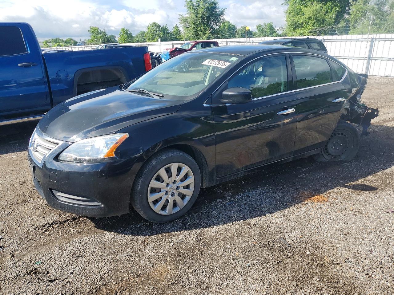 2015 Nissan Sentra S Black vin: 3N1AB7AP7FL633421