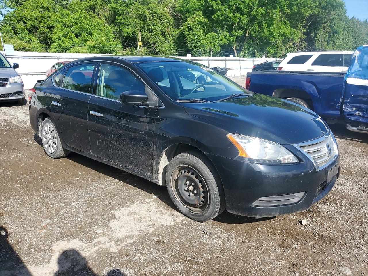 2015 Nissan Sentra S Черный vin: 3N1AB7AP7FL633421