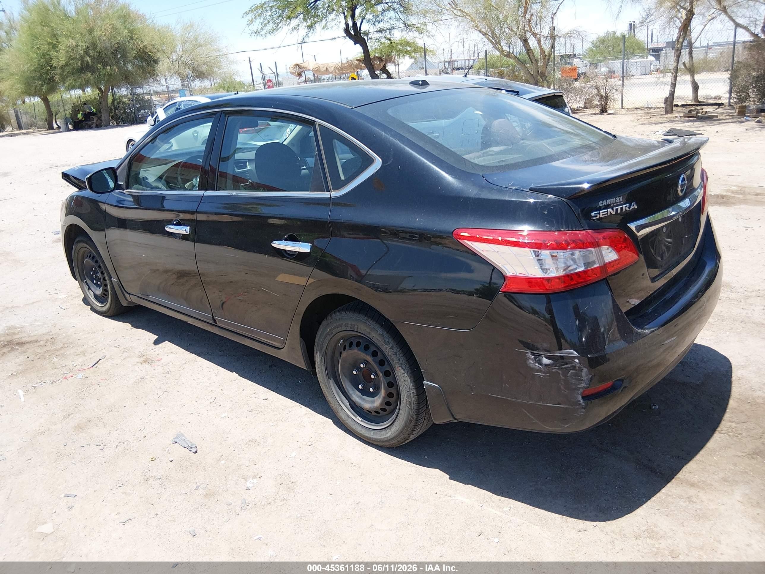 2015 Nissan Sentra Sv Black vin: 3N1AB7AP7FL644788