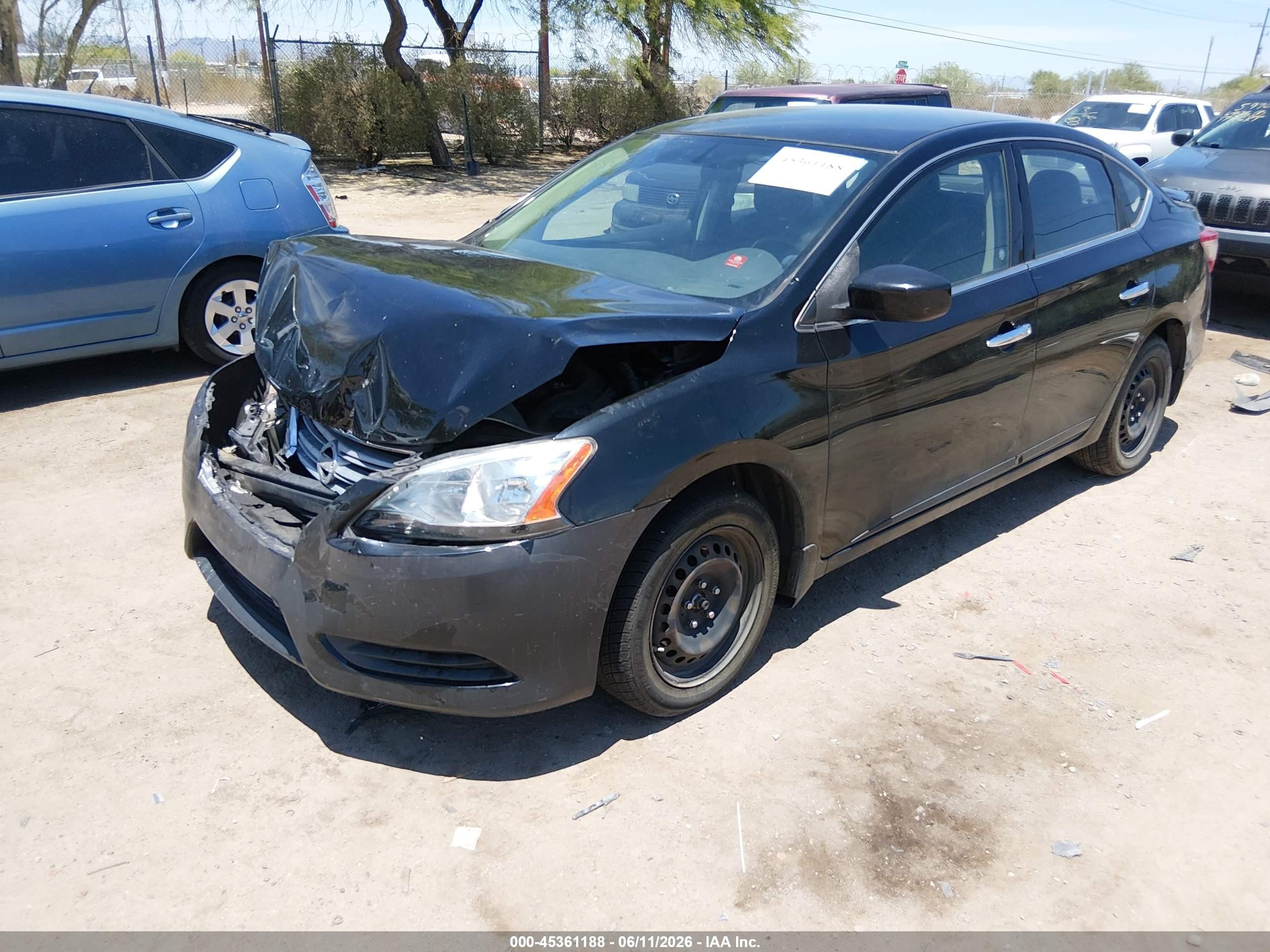 2015 Nissan Sentra Sv Black vin: 3N1AB7AP7FL644788