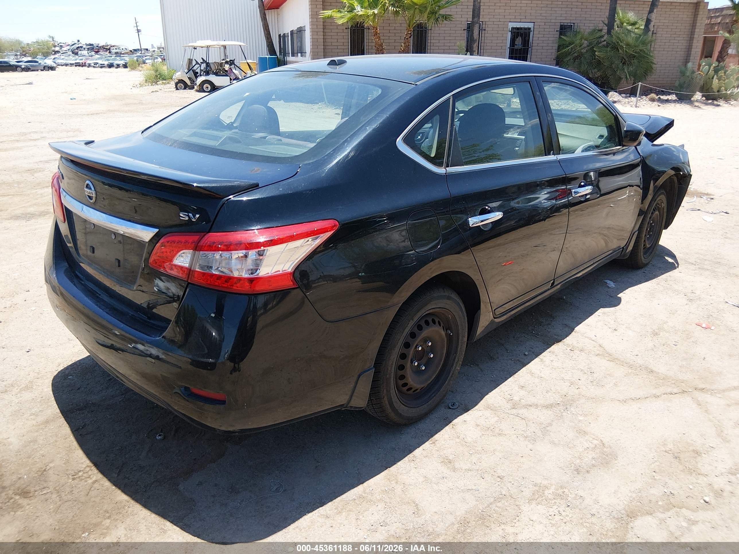 2015 Nissan Sentra Sv Black vin: 3N1AB7AP7FL644788