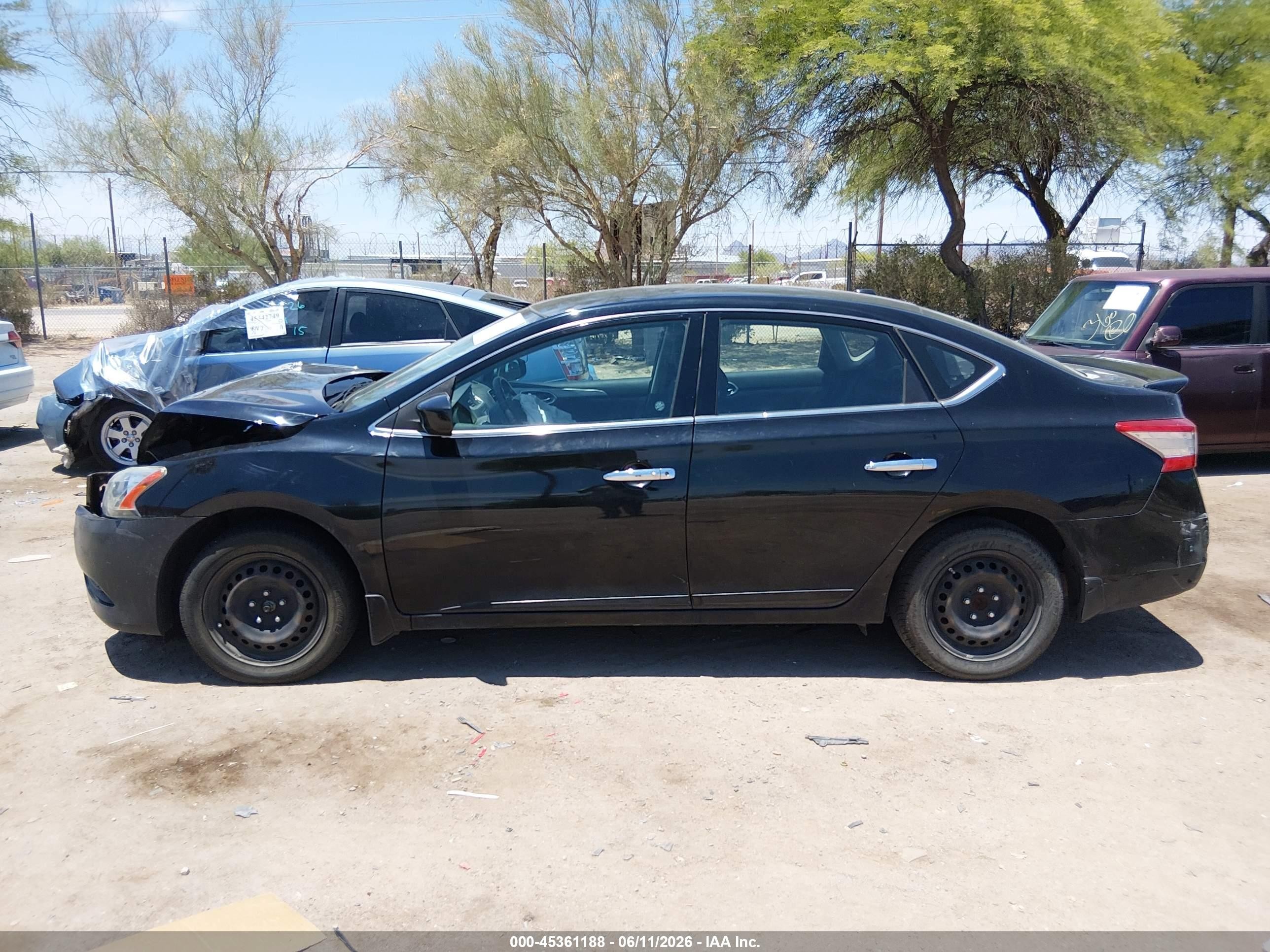 2015 Nissan Sentra Sv Black vin: 3N1AB7AP7FL644788