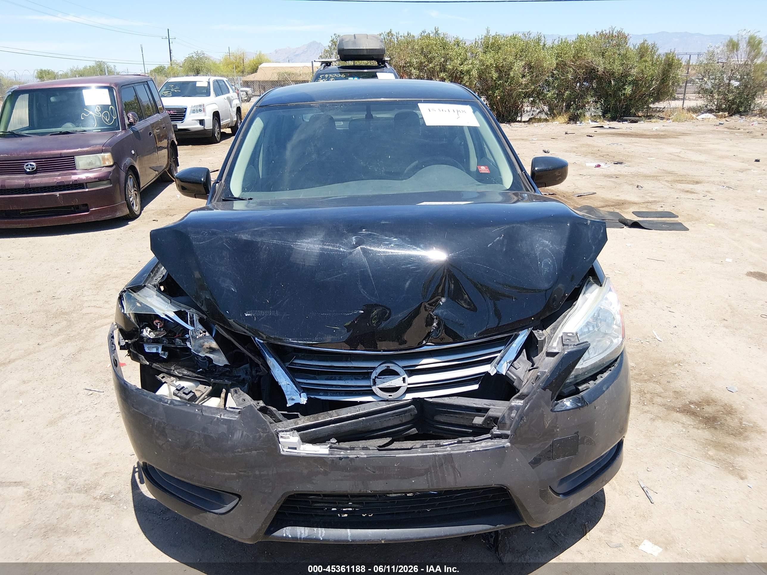 2015 Nissan Sentra Sv Black vin: 3N1AB7AP7FL644788