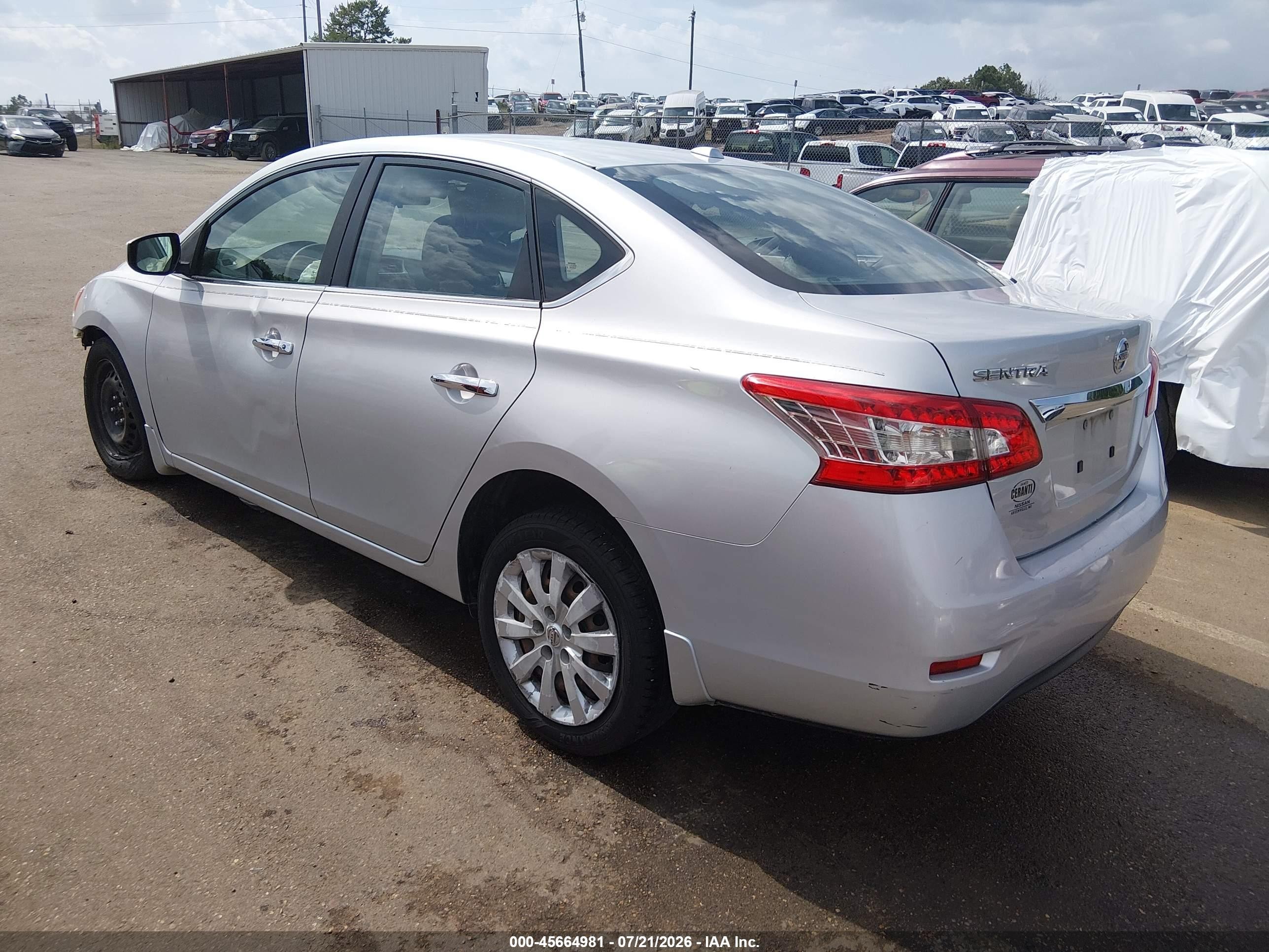 2015 Nissan Sentra Sv Серебряный vin: 3N1AB7AP7FL677869