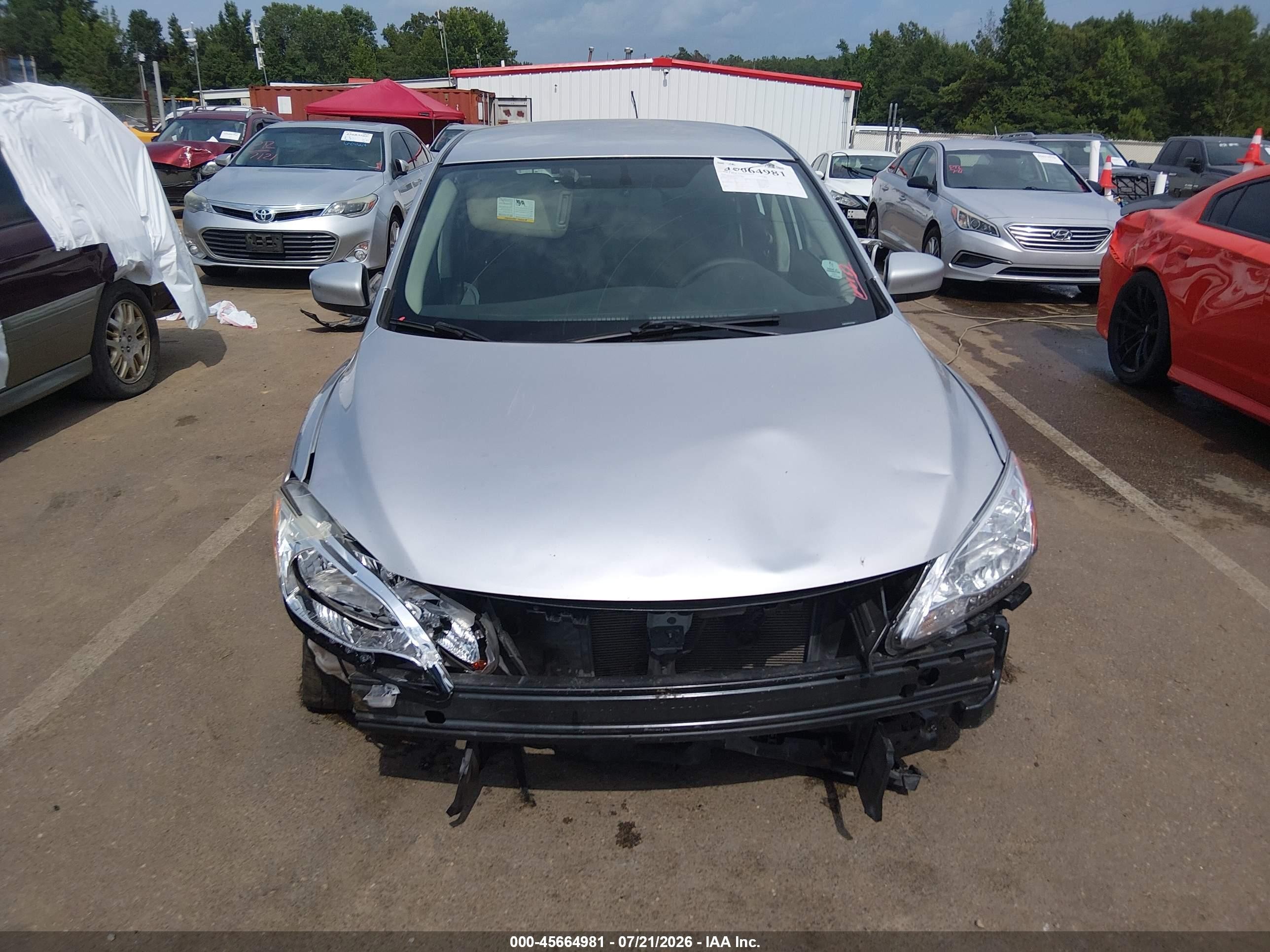 2015 Nissan Sentra Sv Серебряный vin: 3N1AB7AP7FL677869