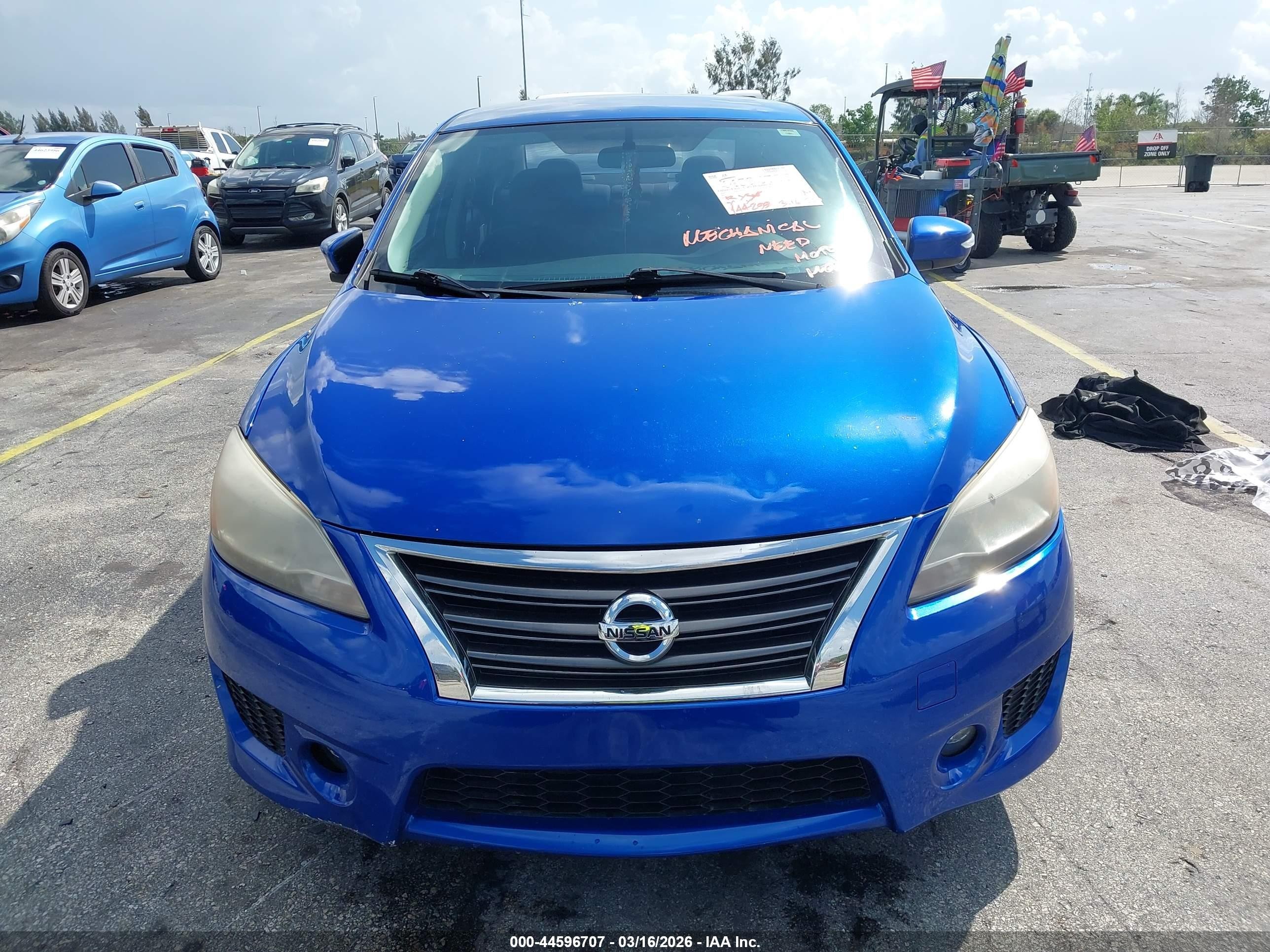 2015 Nissan Sentra Sr Blue vin: 3N1AB7AP7FY218408