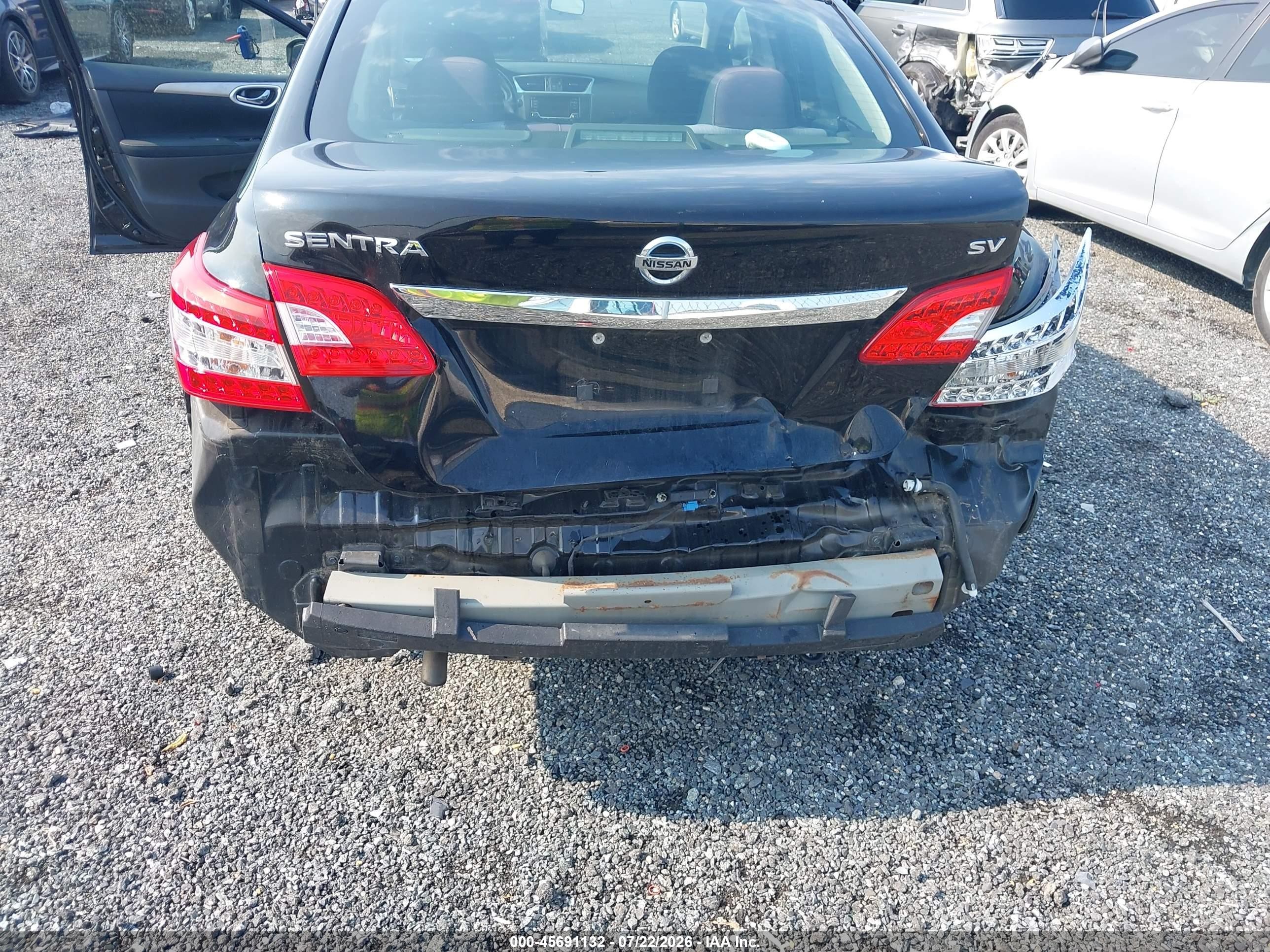 2015 Nissan Sentra Sv Black vin: 3N1AB7AP7FY228243