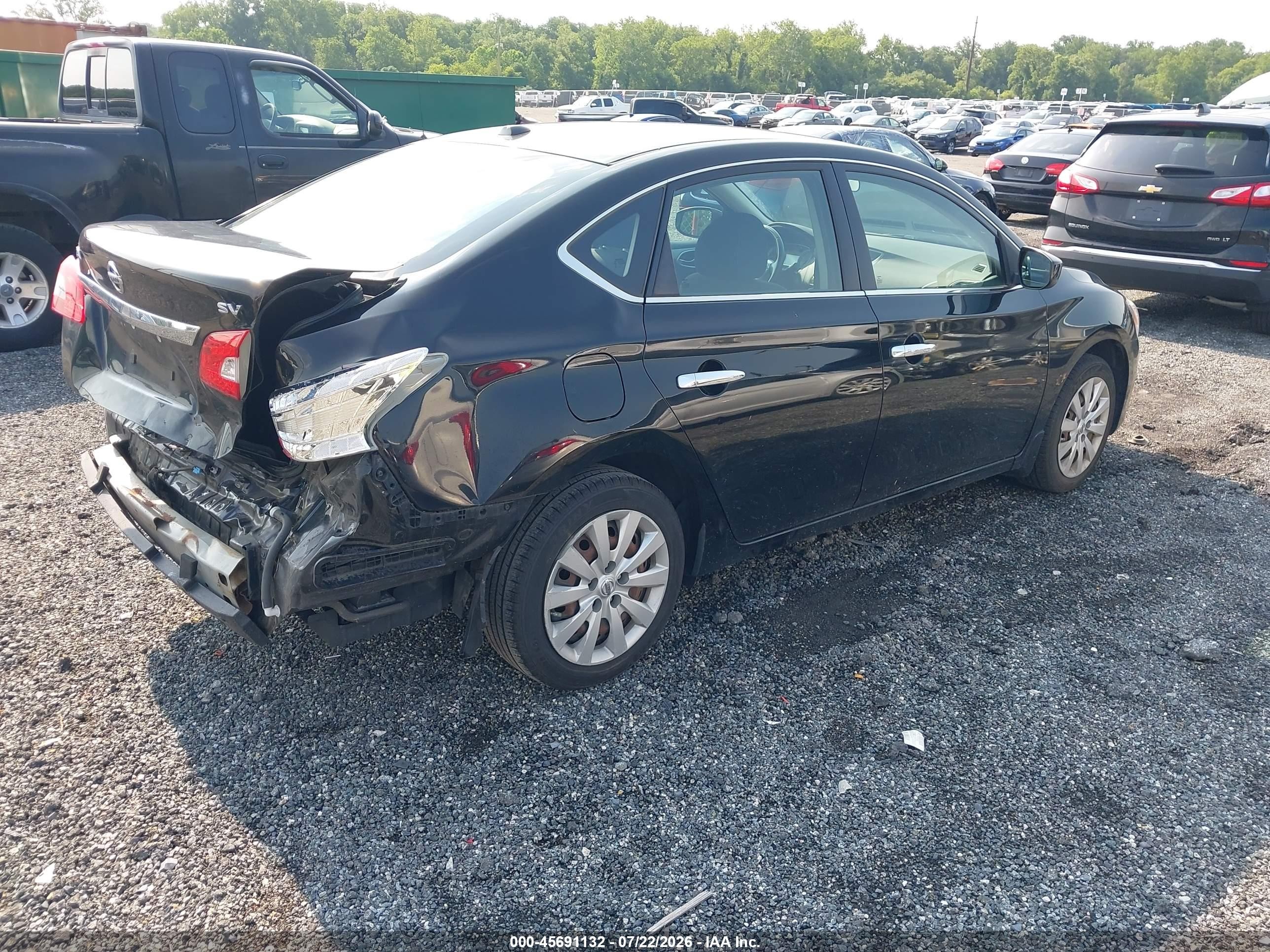 2015 Nissan Sentra Sv Black vin: 3N1AB7AP7FY228243
