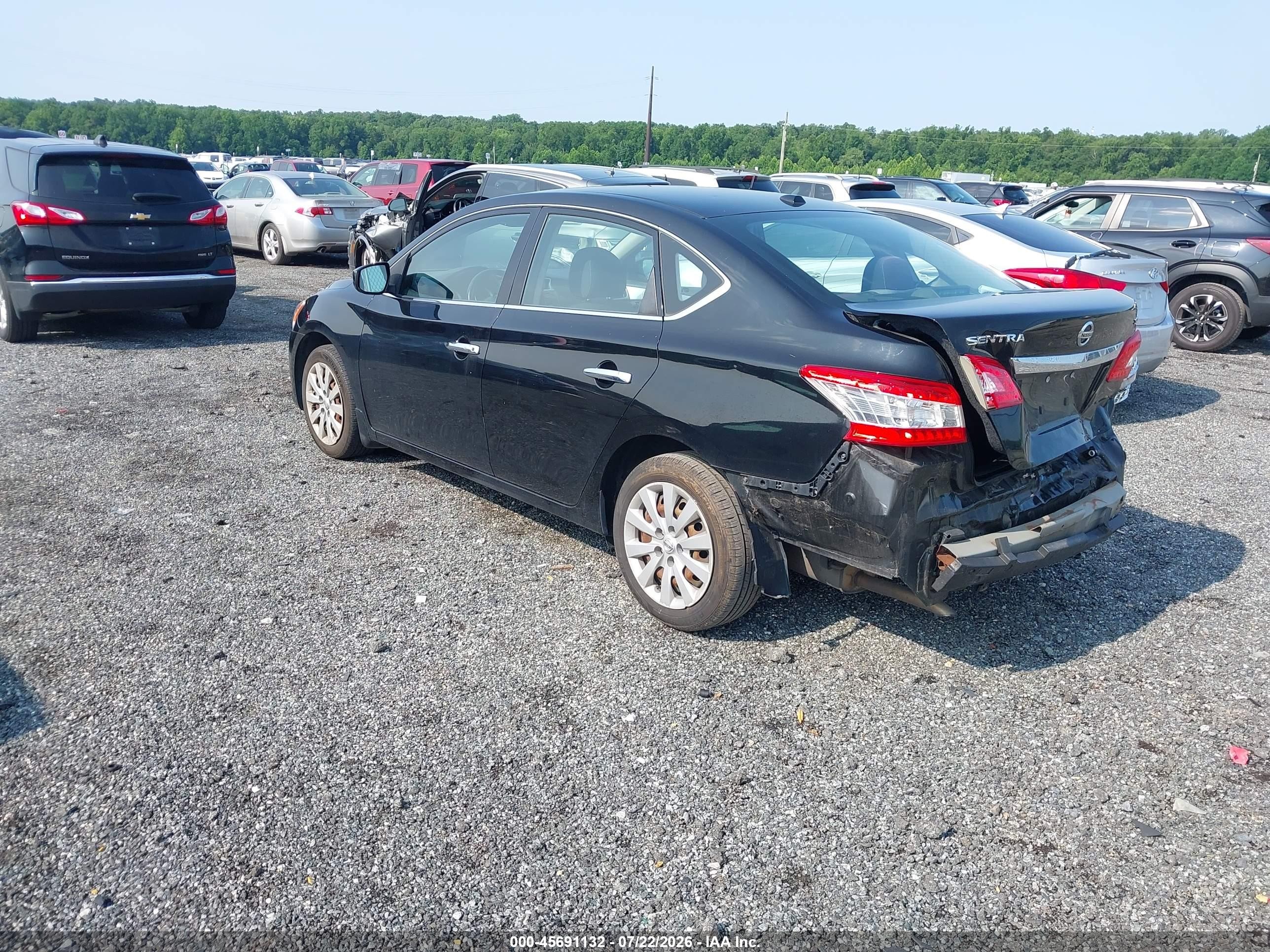 2015 Nissan Sentra Sv Black vin: 3N1AB7AP7FY228243