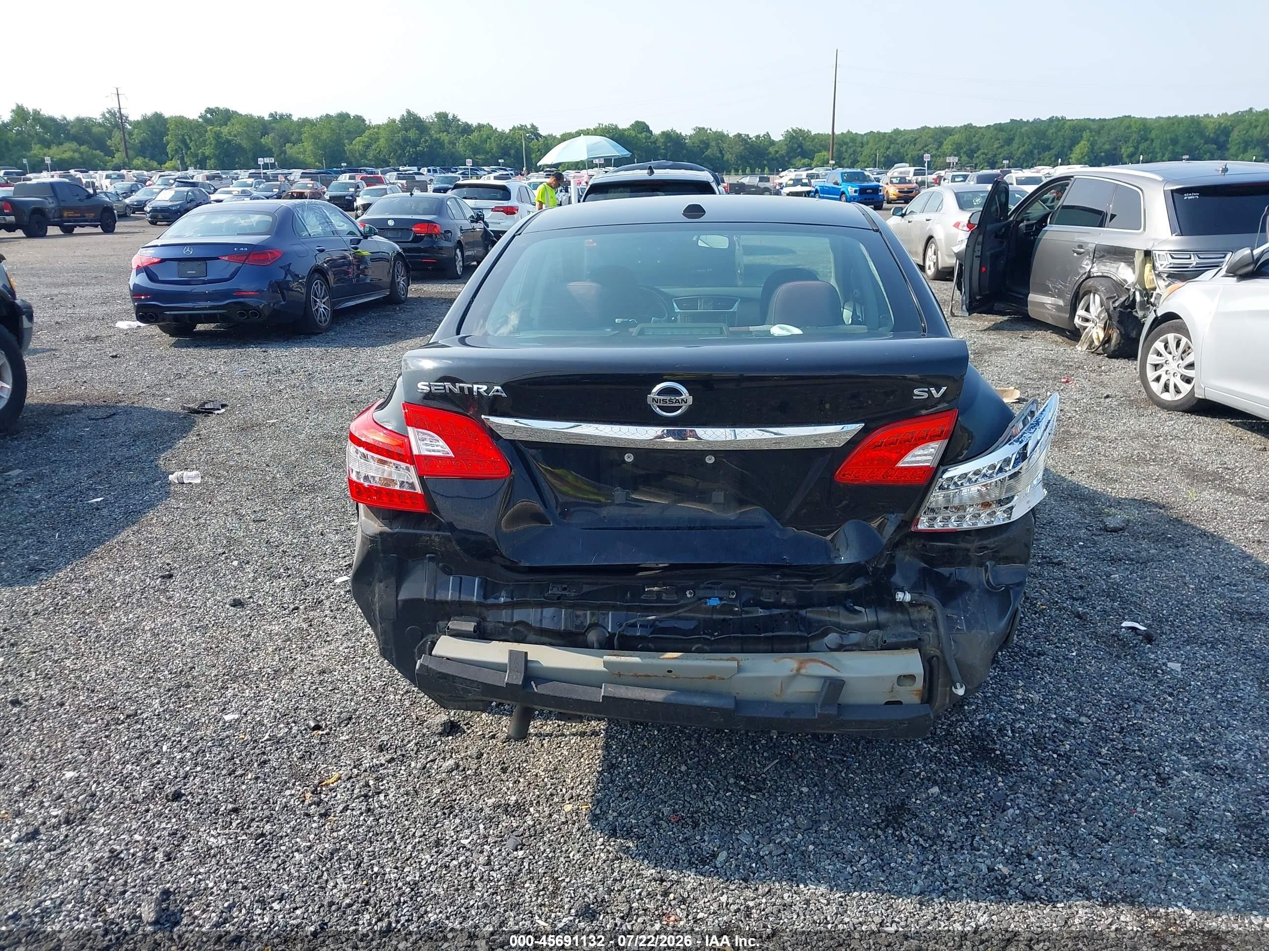 2015 Nissan Sentra Sv Black vin: 3N1AB7AP7FY228243