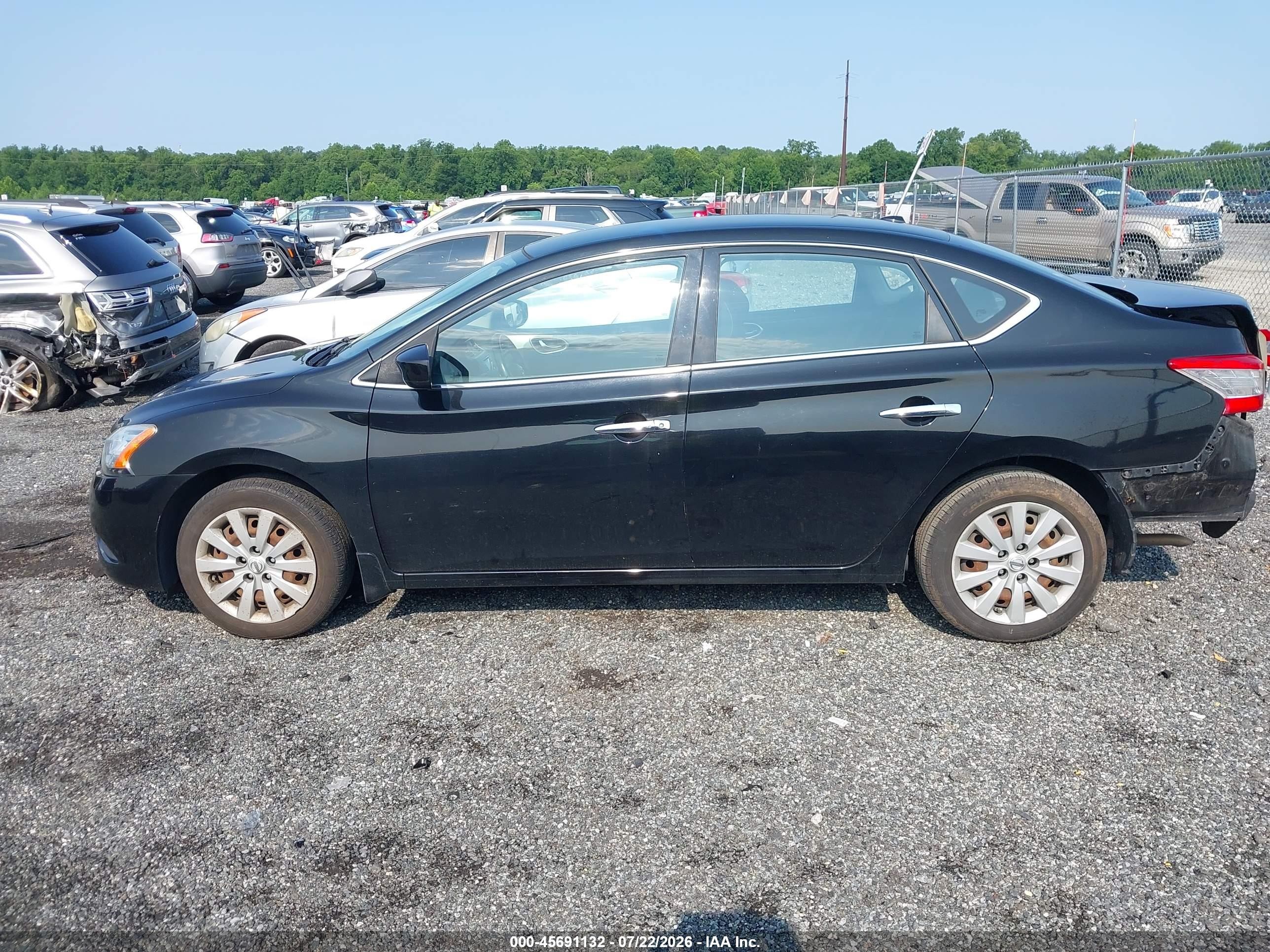 2015 Nissan Sentra Sv Black vin: 3N1AB7AP7FY228243