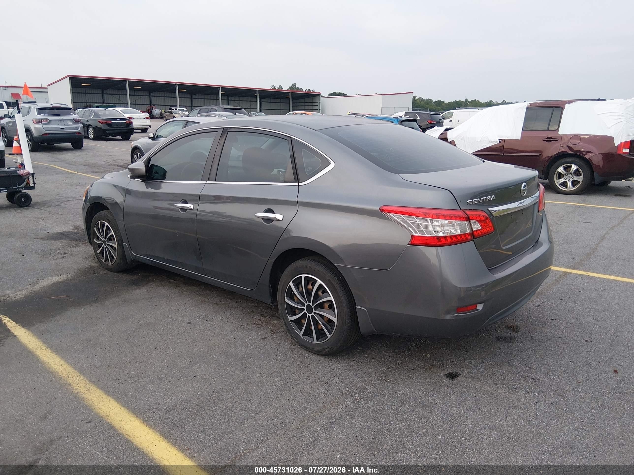 2015 Nissan Sentra S Gray vin: 3N1AB7AP7FY229957