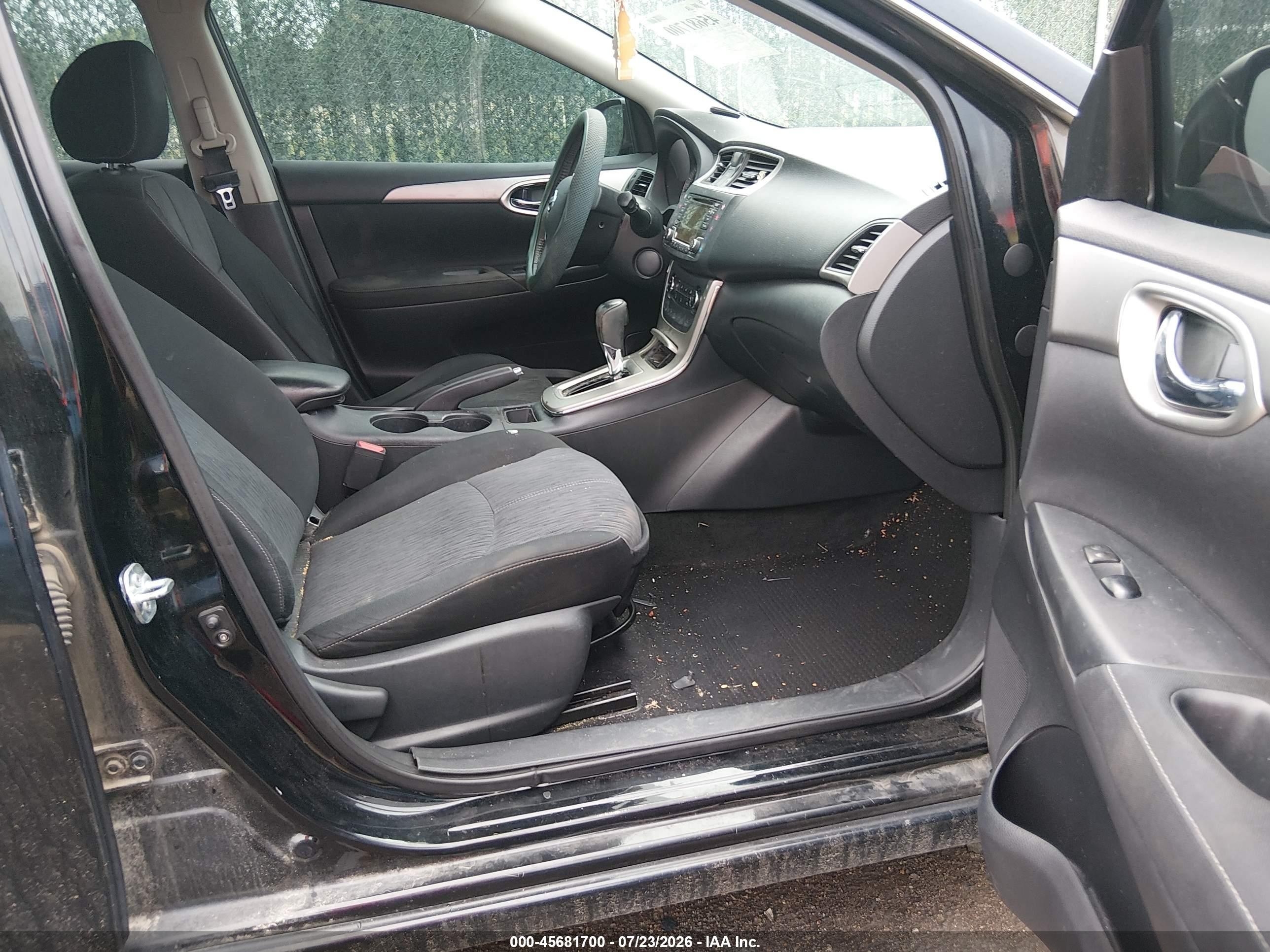 2015 Nissan Sentra Fe+ S/s/sl/sr/sv Black vin: 3N1AB7AP7FY250789