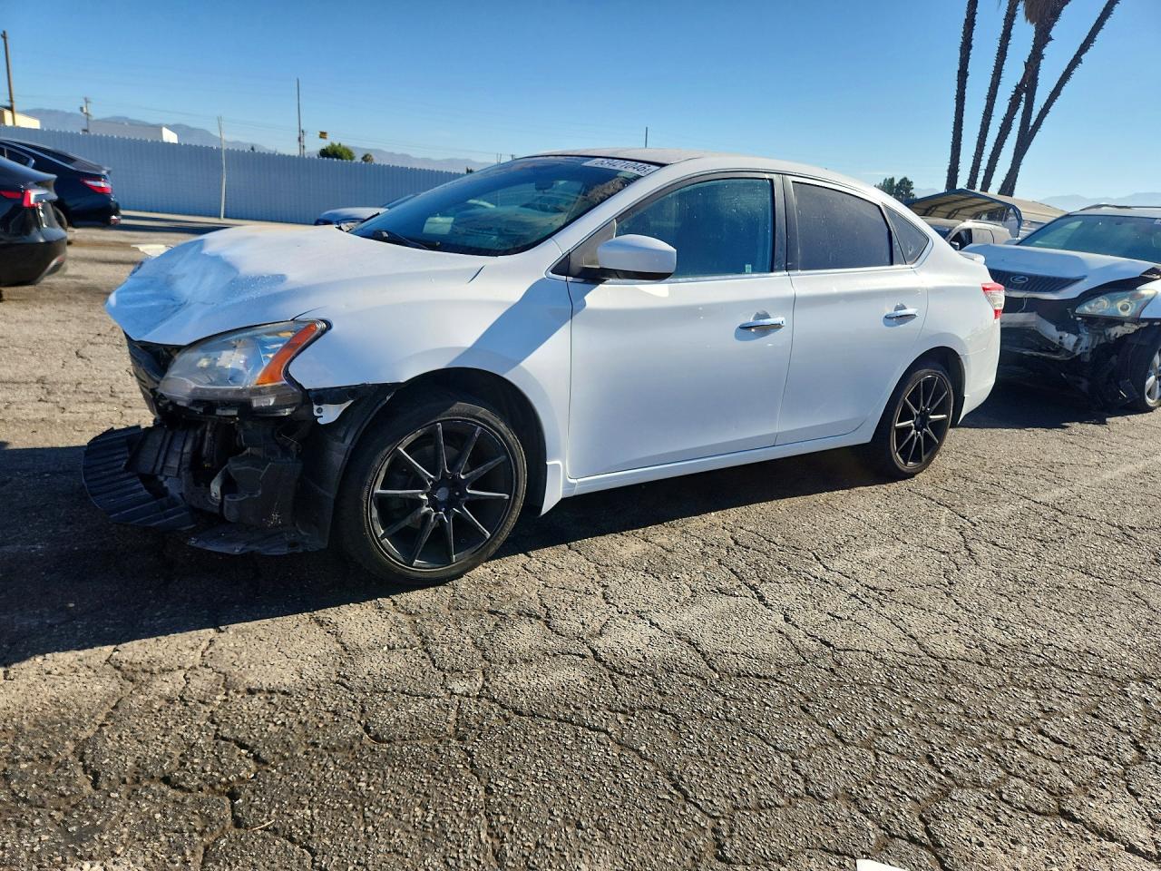 2015 Nissan Sentra S White vin: 3N1AB7AP7FY263493