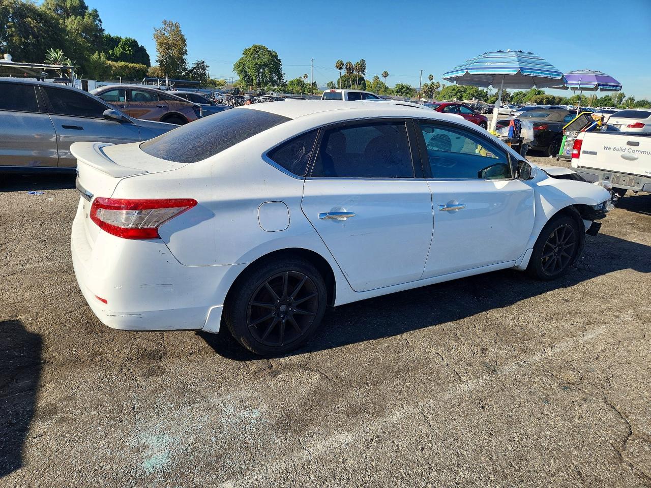 2015 Nissan Sentra S White vin: 3N1AB7AP7FY263493