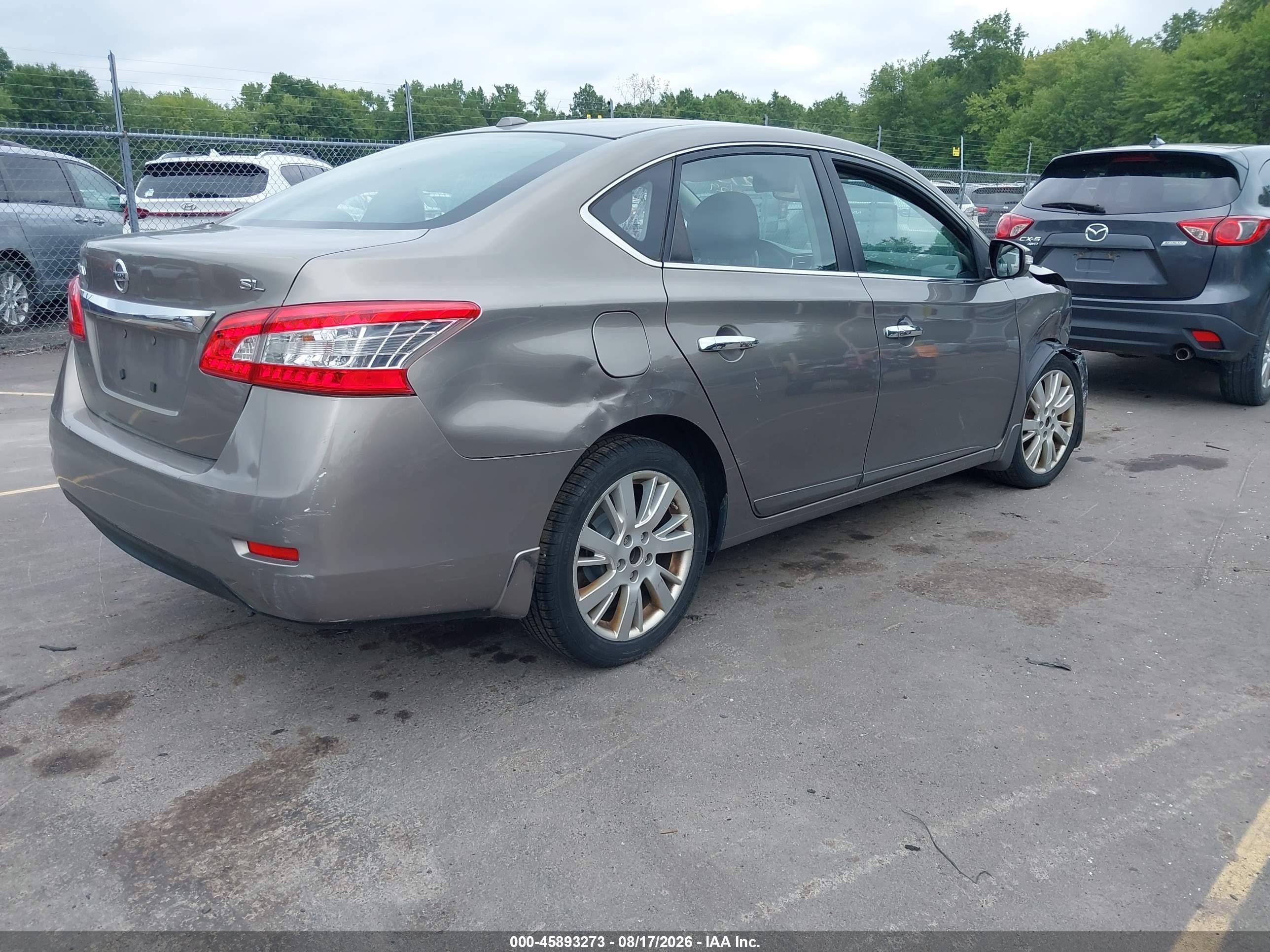 2015 Nissan Sentra Sl Brown vin: 3N1AB7AP7FY295103