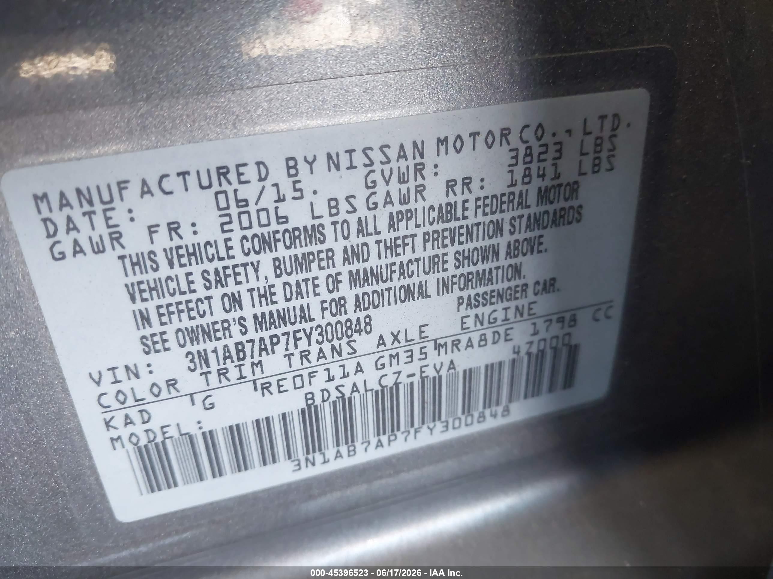 2015 Nissan Sentra S Gray vin: 3N1AB7AP7FY300848