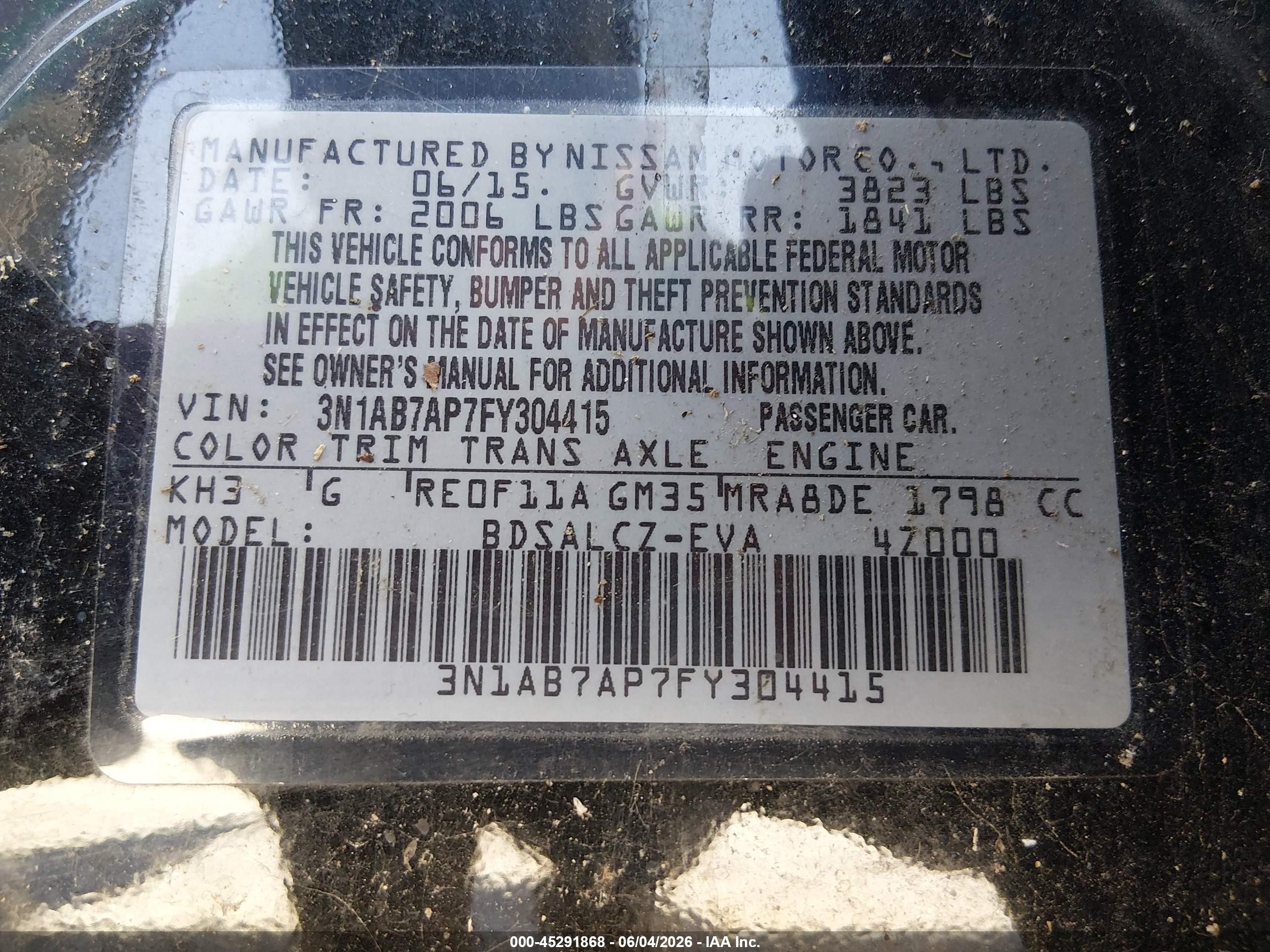 2015 Nissan Sentra S Black vin: 3N1AB7AP7FY304415