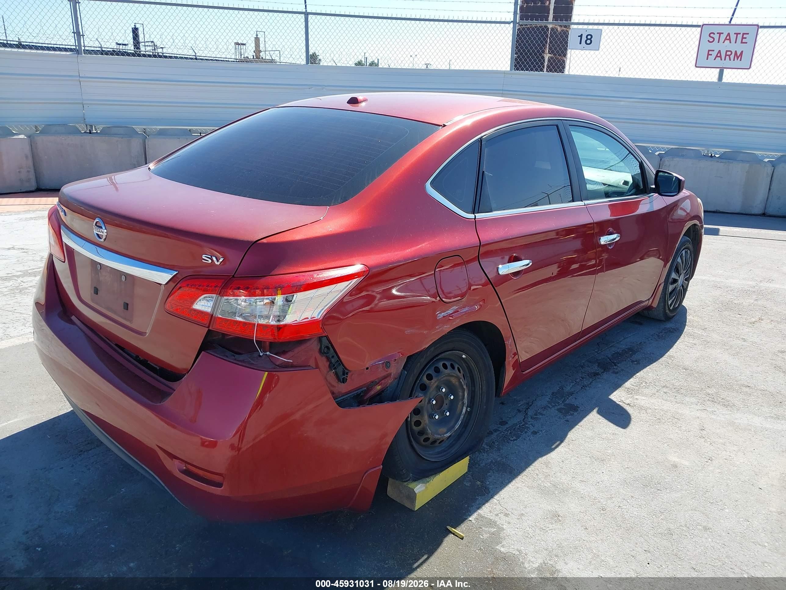 2015 Nissan Sentra S/sv/sr/sl Red vin: 3N1AB7AP7FY306293