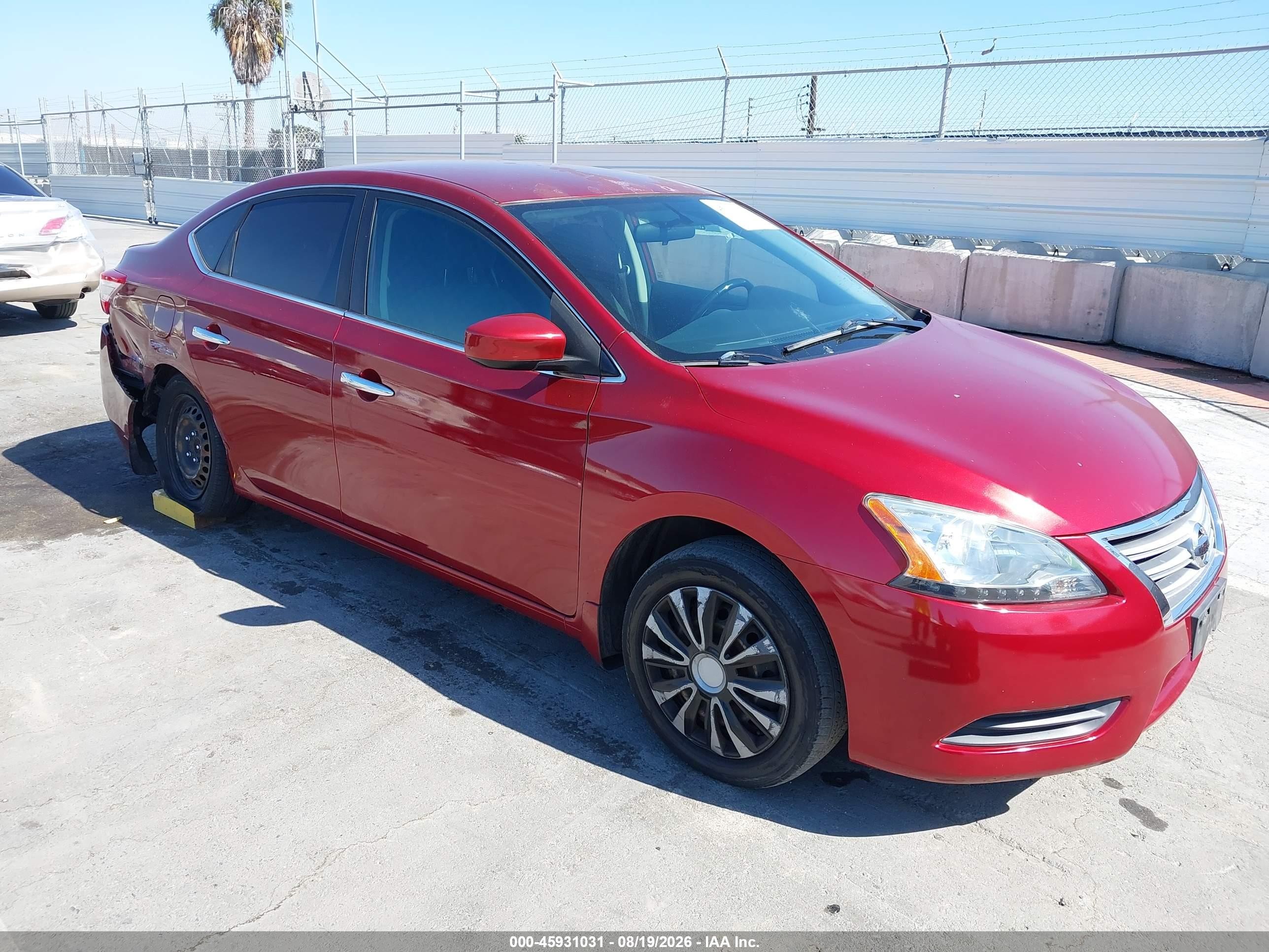 2015 Nissan Sentra S/sv/sr/sl Red vin: 3N1AB7AP7FY306293