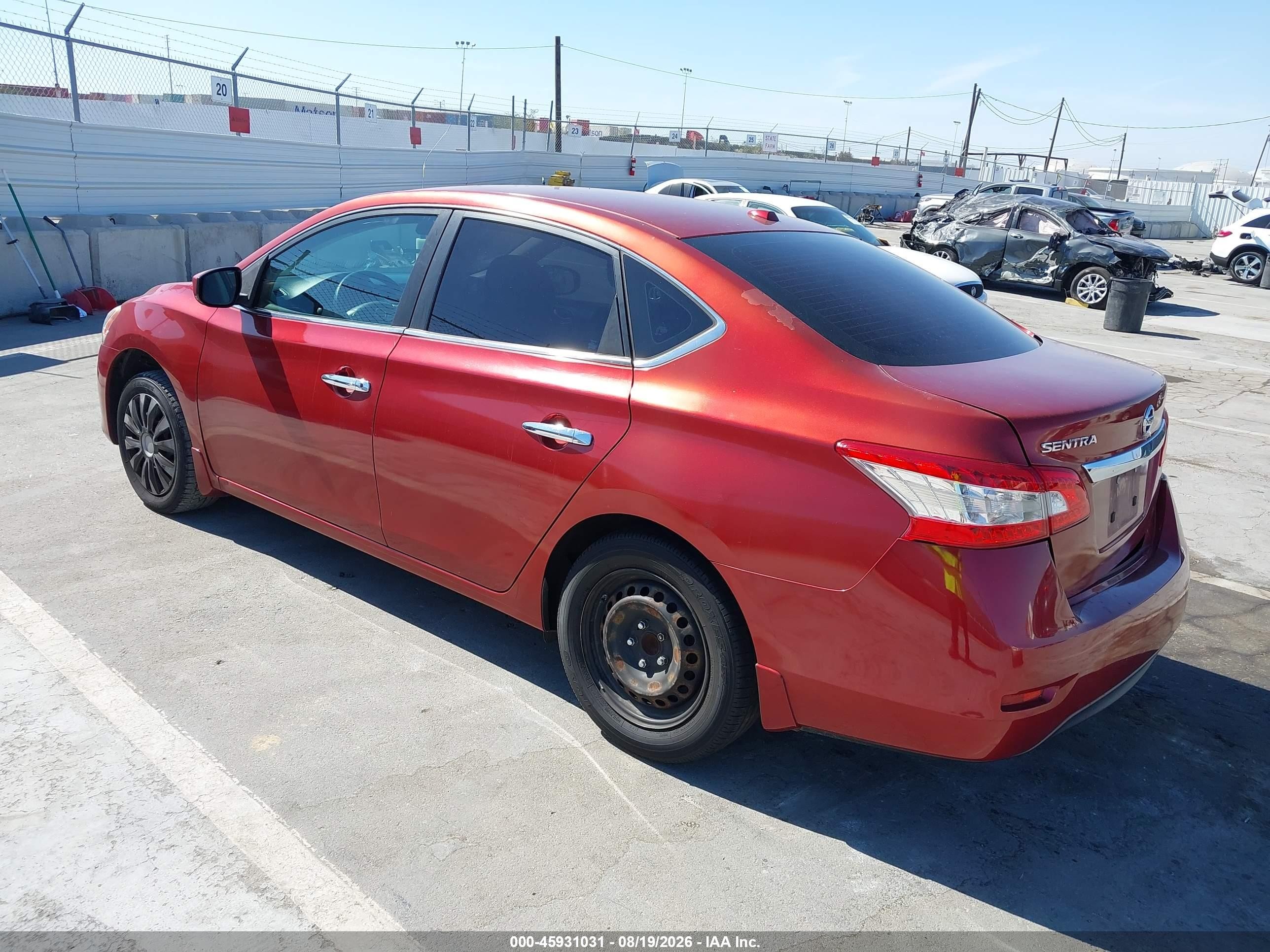 2015 Nissan Sentra S/sv/sr/sl Red vin: 3N1AB7AP7FY306293