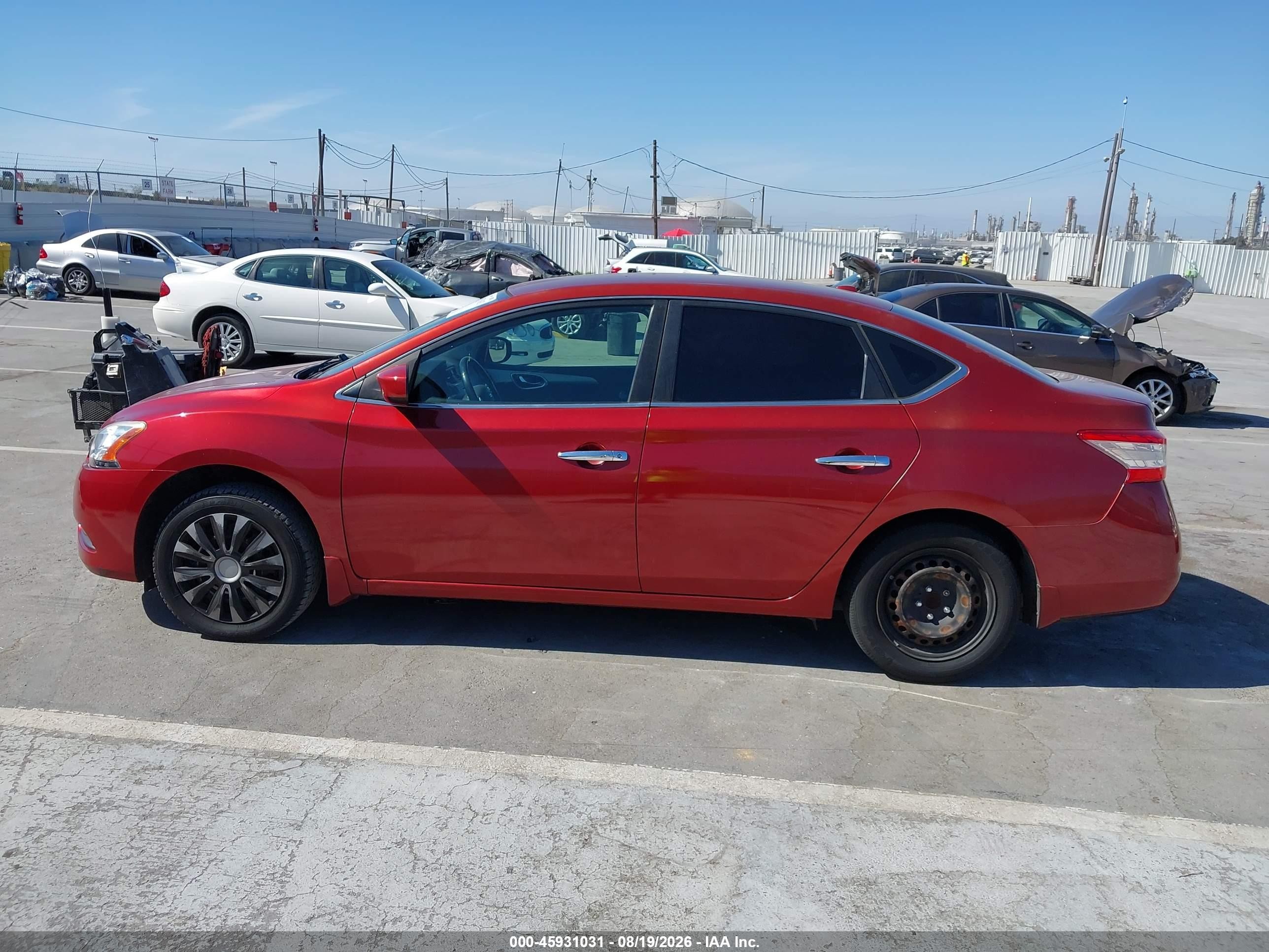 2015 Nissan Sentra S/sv/sr/sl Red vin: 3N1AB7AP7FY306293
