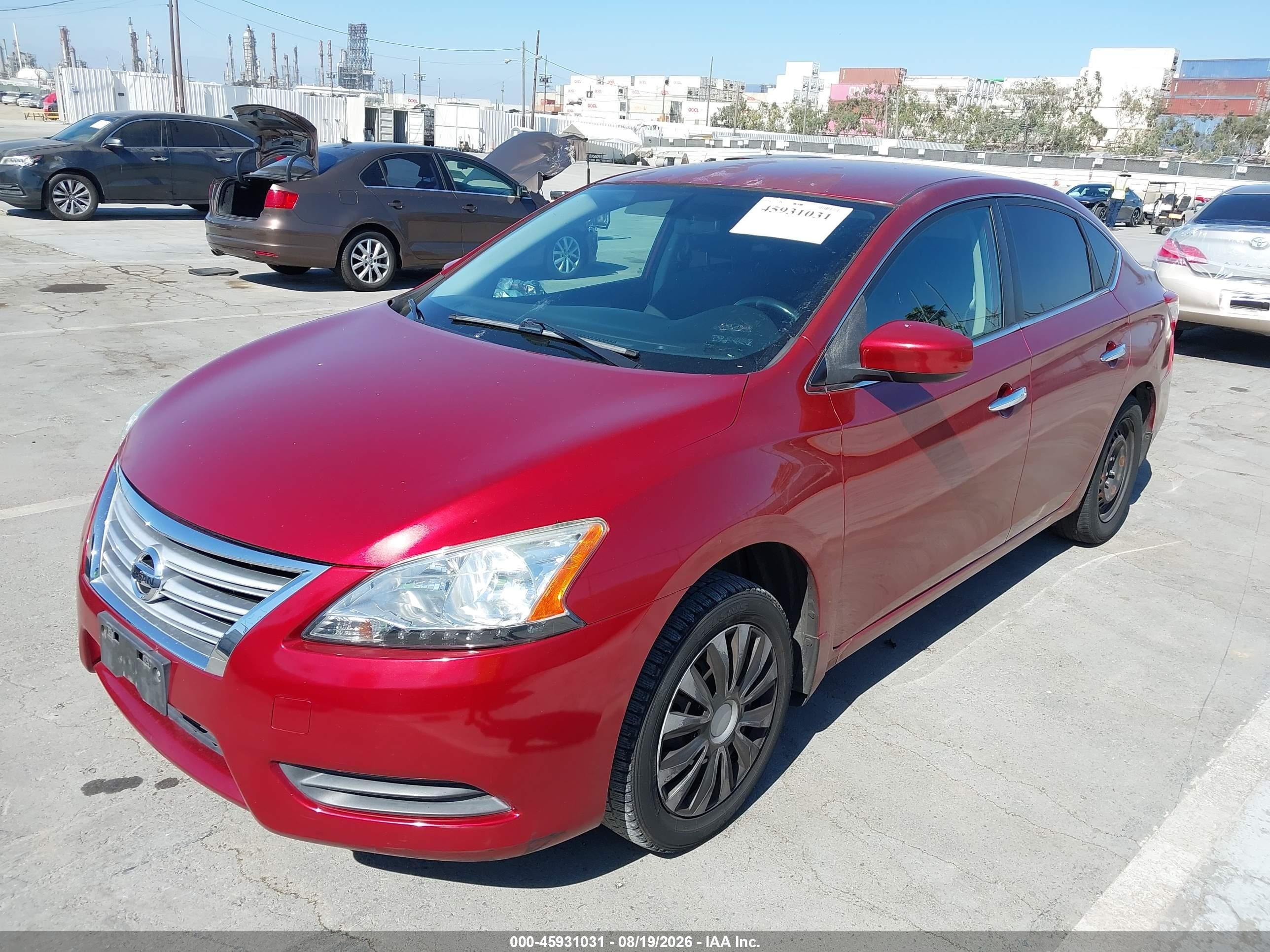 2015 Nissan Sentra S/sv/sr/sl Red vin: 3N1AB7AP7FY306293