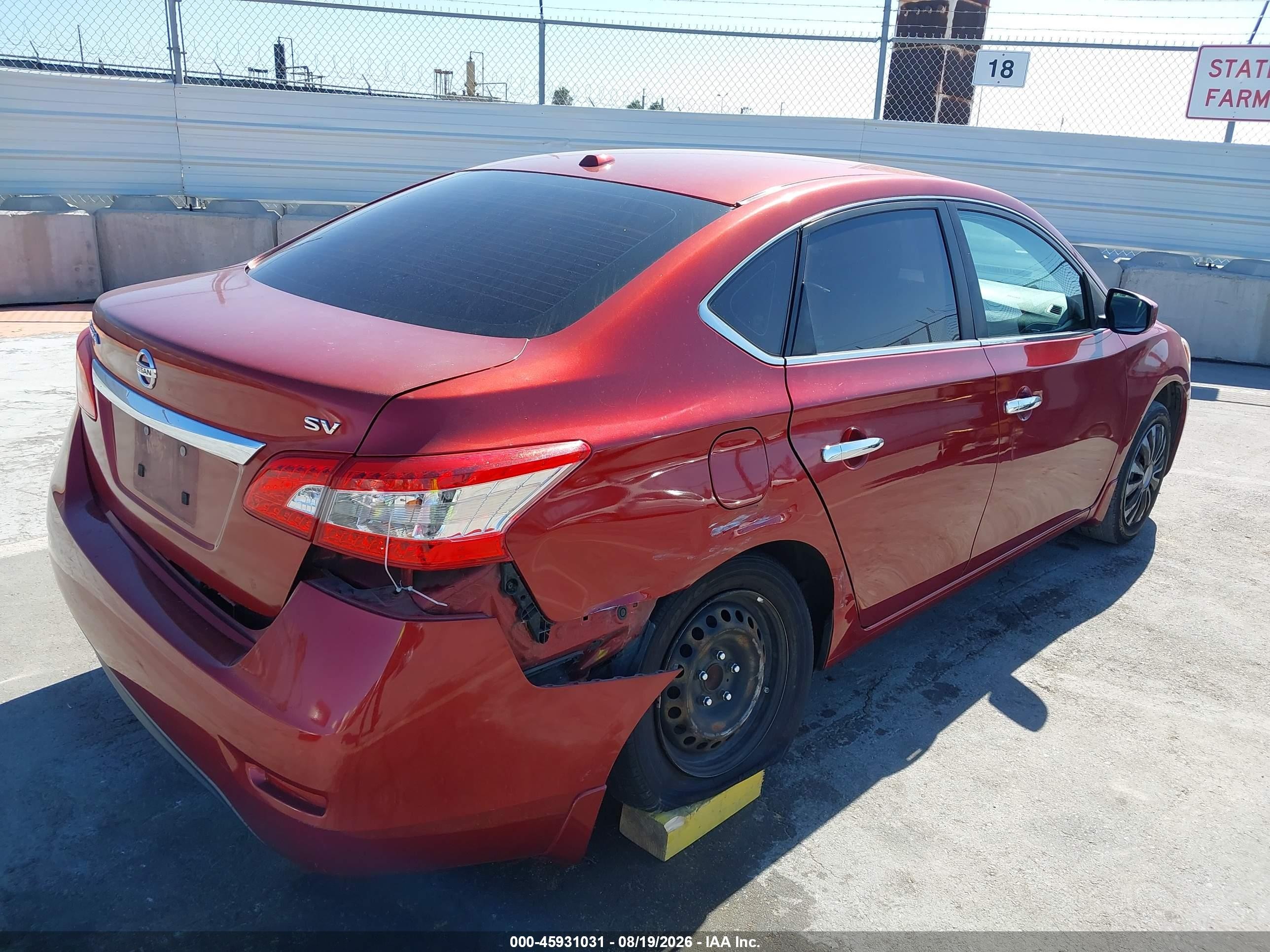 2015 Nissan Sentra S/sv/sr/sl Red vin: 3N1AB7AP7FY306293