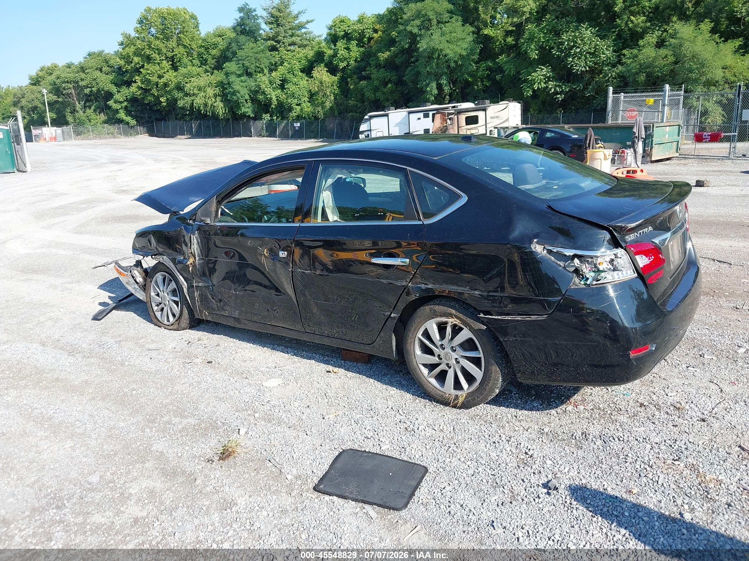 2015 Nissan Sentra Sv Black vin: 3N1AB7AP7FY330545