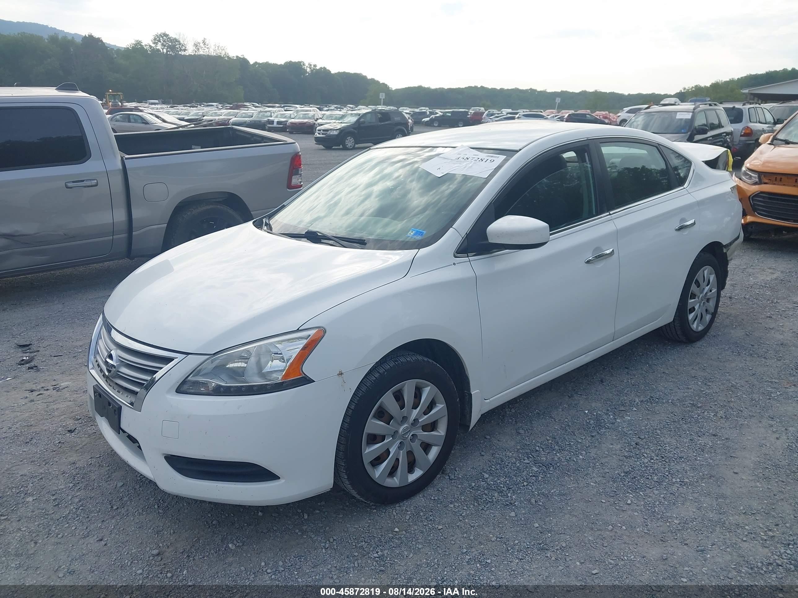 2015 Nissan Sentra S White vin: 3N1AB7AP7FY339343