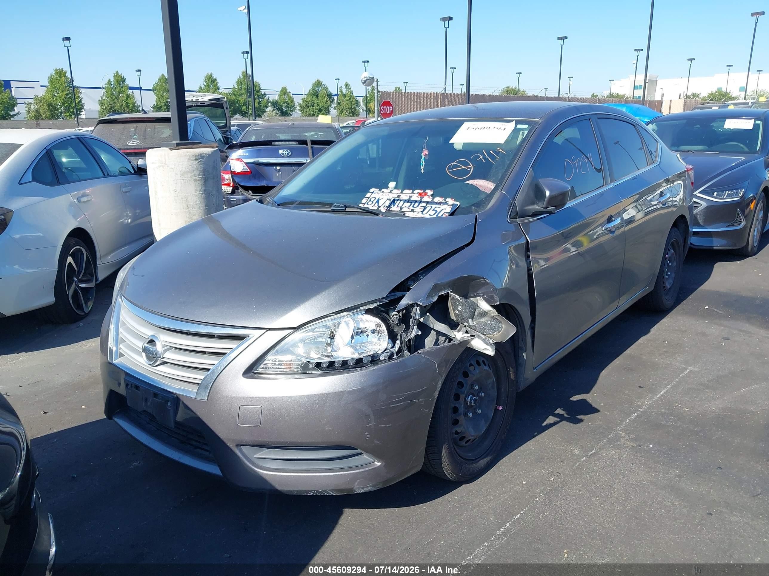2015 Nissan Sentra S Gray vin: 3N1AB7AP7FY343764