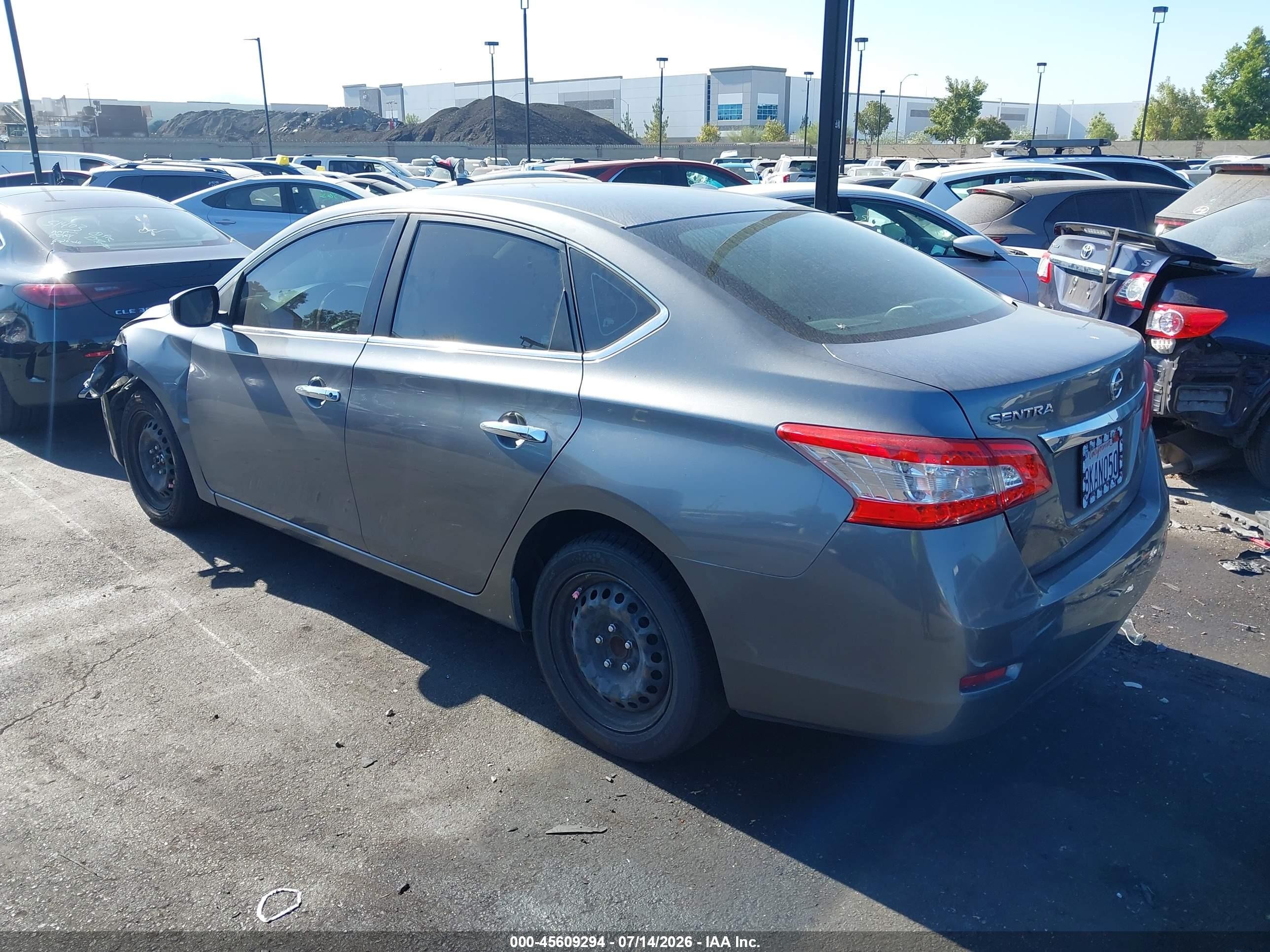 2015 Nissan Sentra S Gray vin: 3N1AB7AP7FY343764