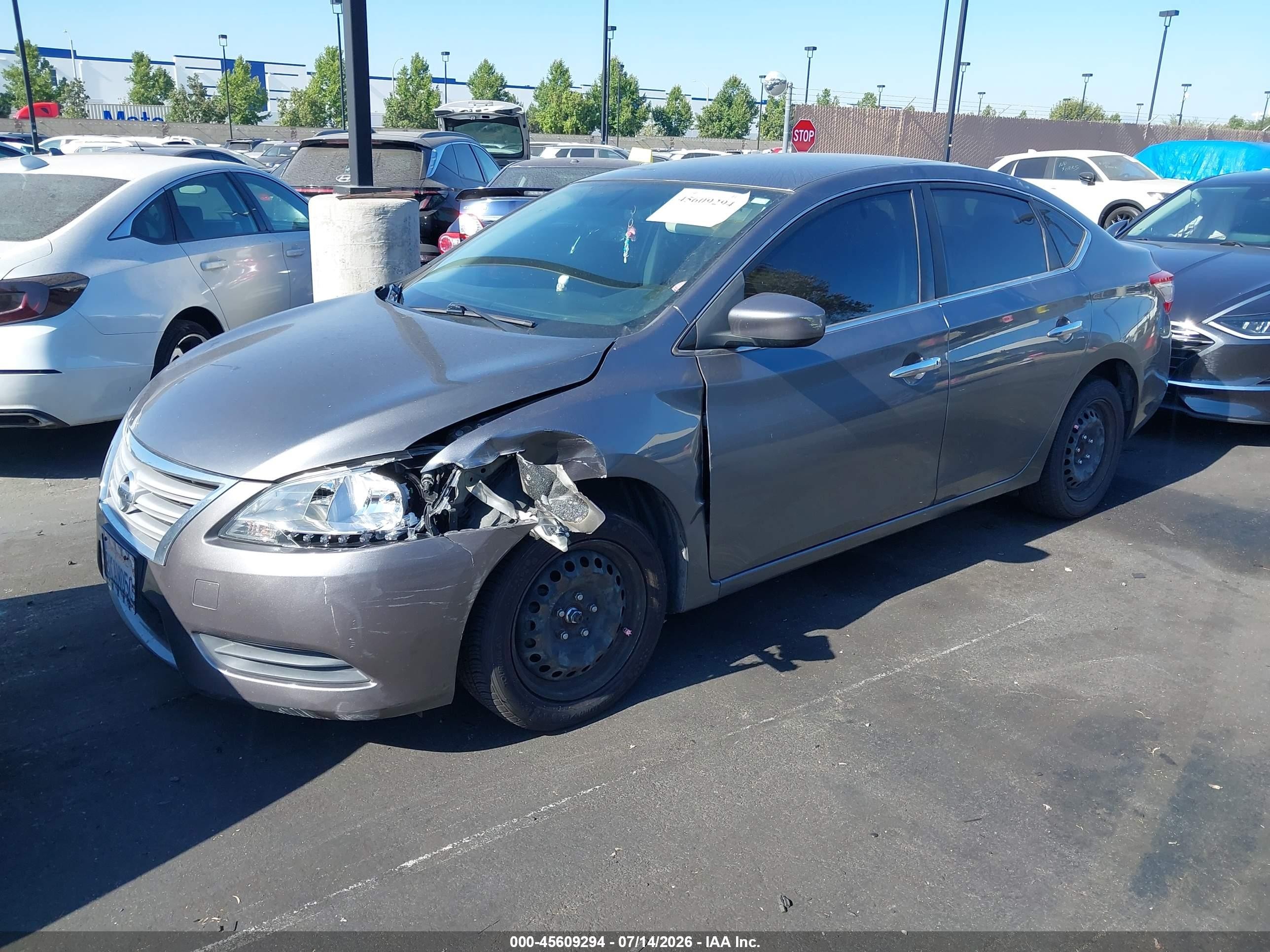 2015 Nissan Sentra S Gray vin: 3N1AB7AP7FY343764