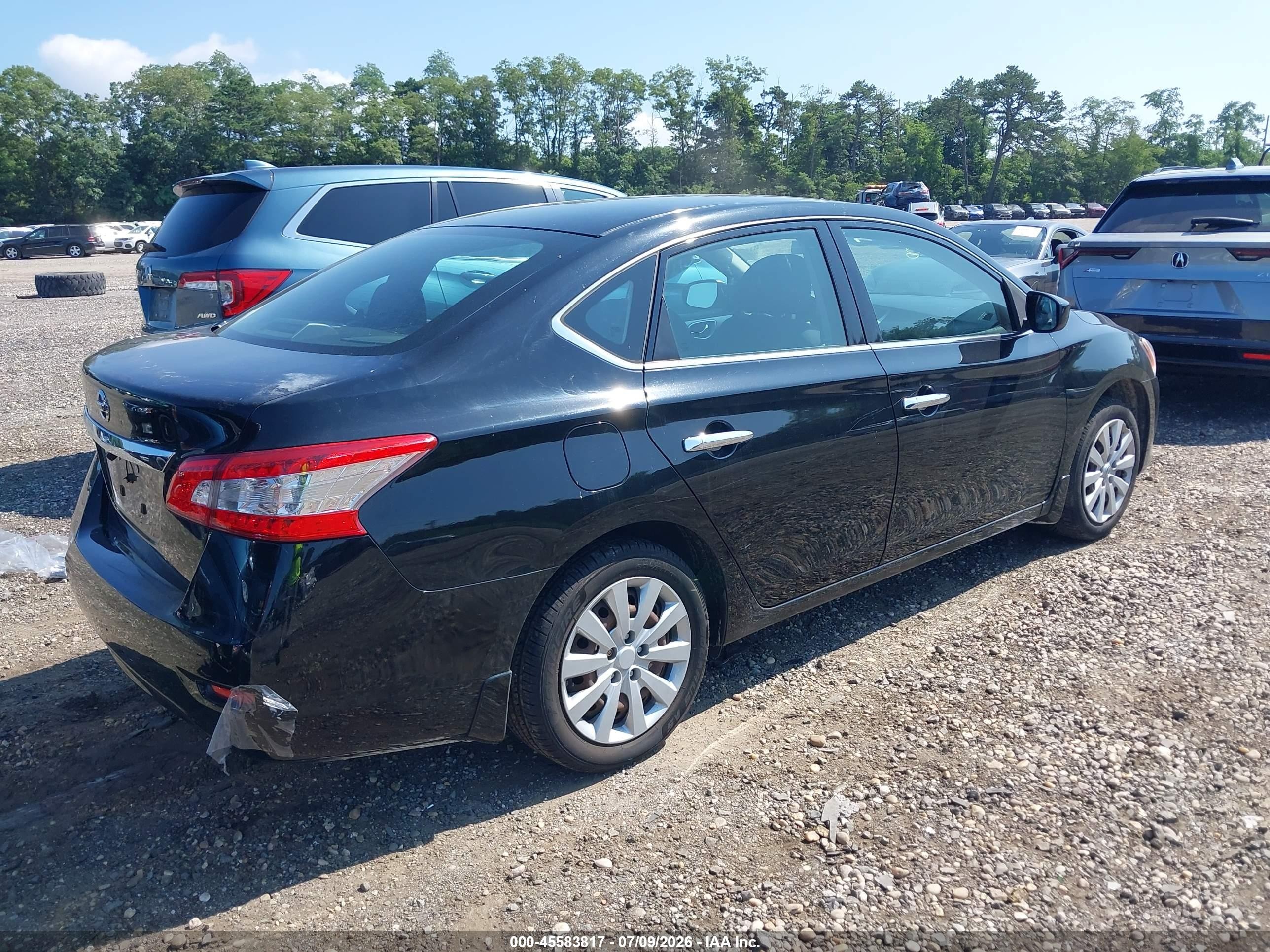 2015 Nissan Sentra S Black vin: 3N1AB7AP7FY346812
