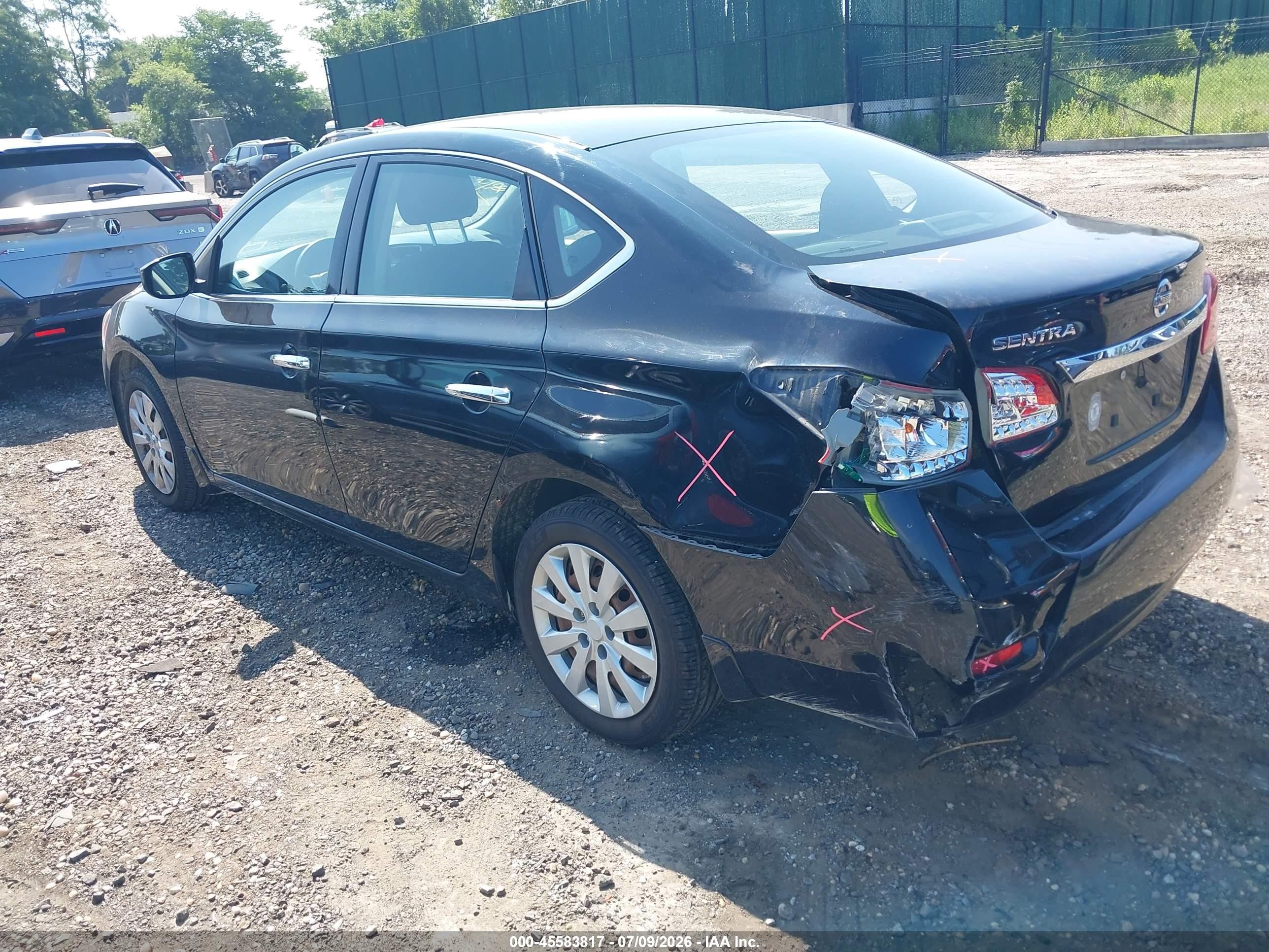 2015 Nissan Sentra S Black vin: 3N1AB7AP7FY346812