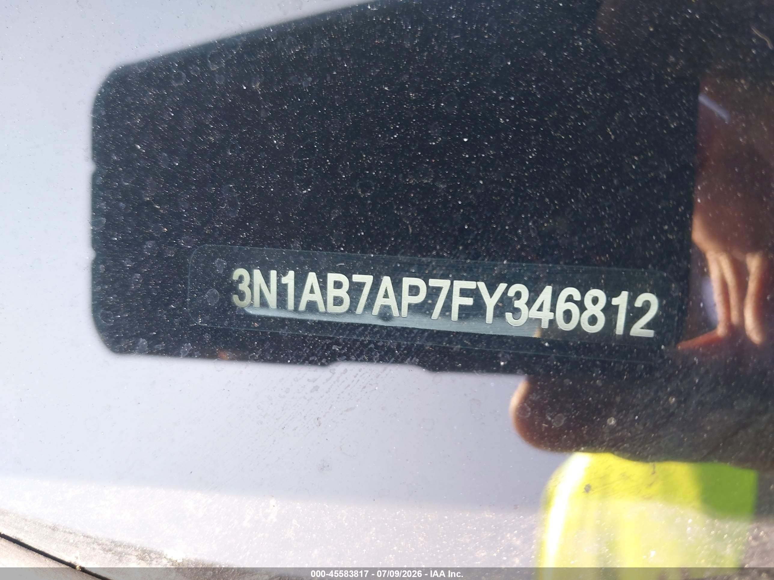 2015 Nissan Sentra S Black vin: 3N1AB7AP7FY346812