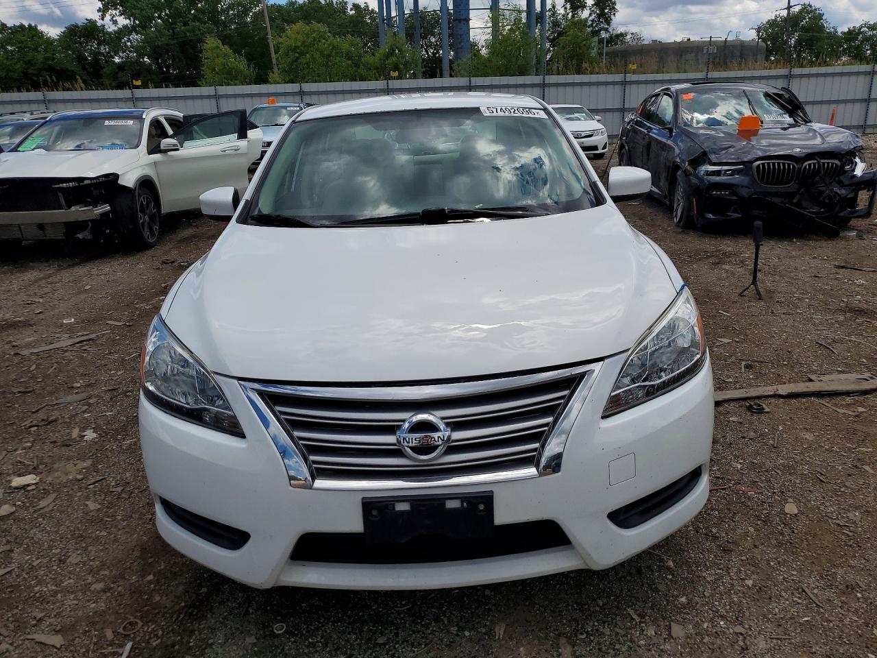 2015 Nissan Sentra S White vin: 3N1AB7AP7FY349015