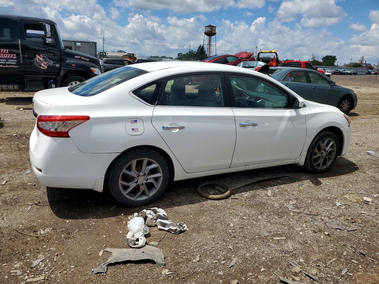 2015 Nissan Sentra S White vin: 3N1AB7AP7FY349015