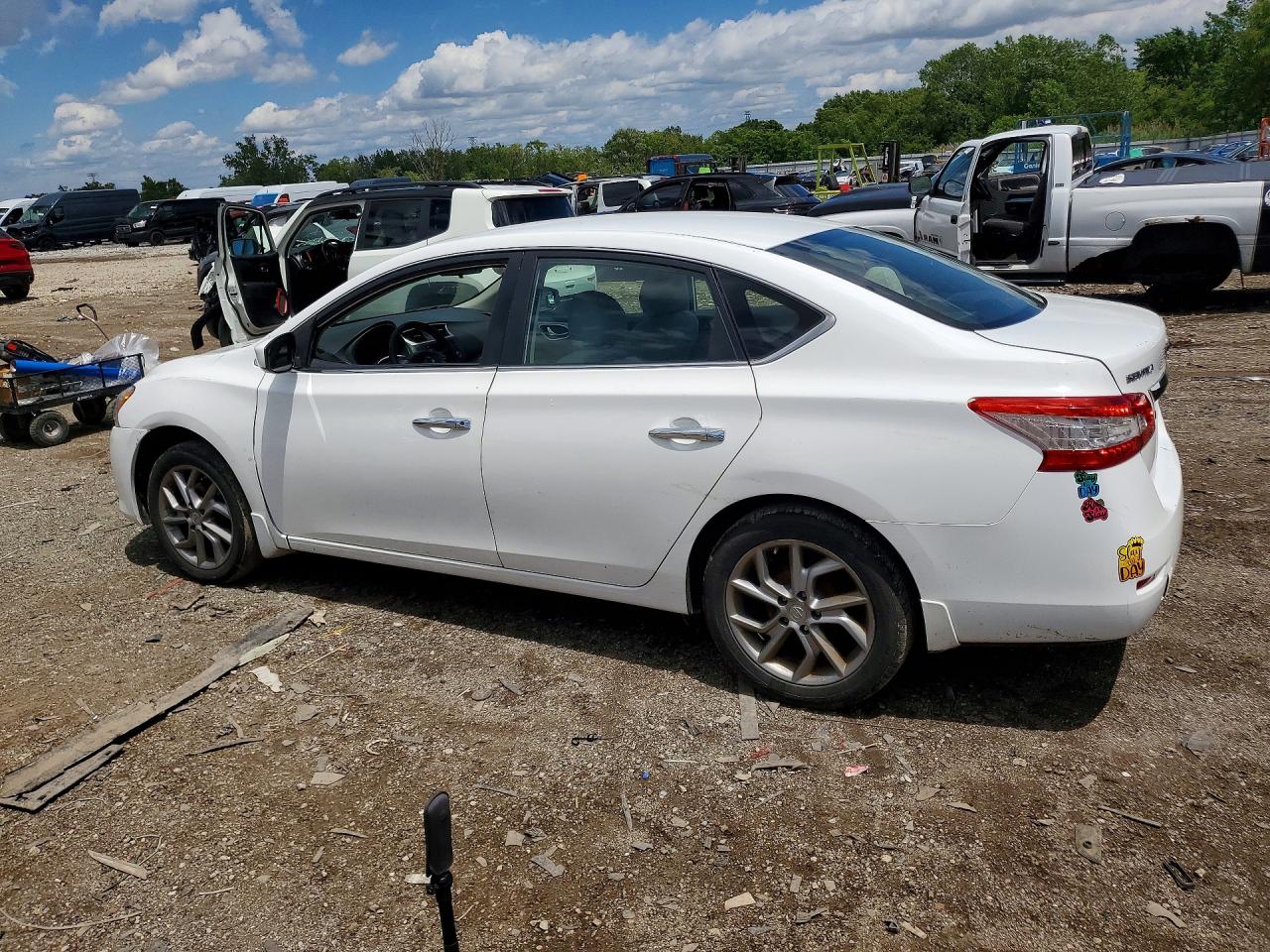 2015 Nissan Sentra S White vin: 3N1AB7AP7FY349015