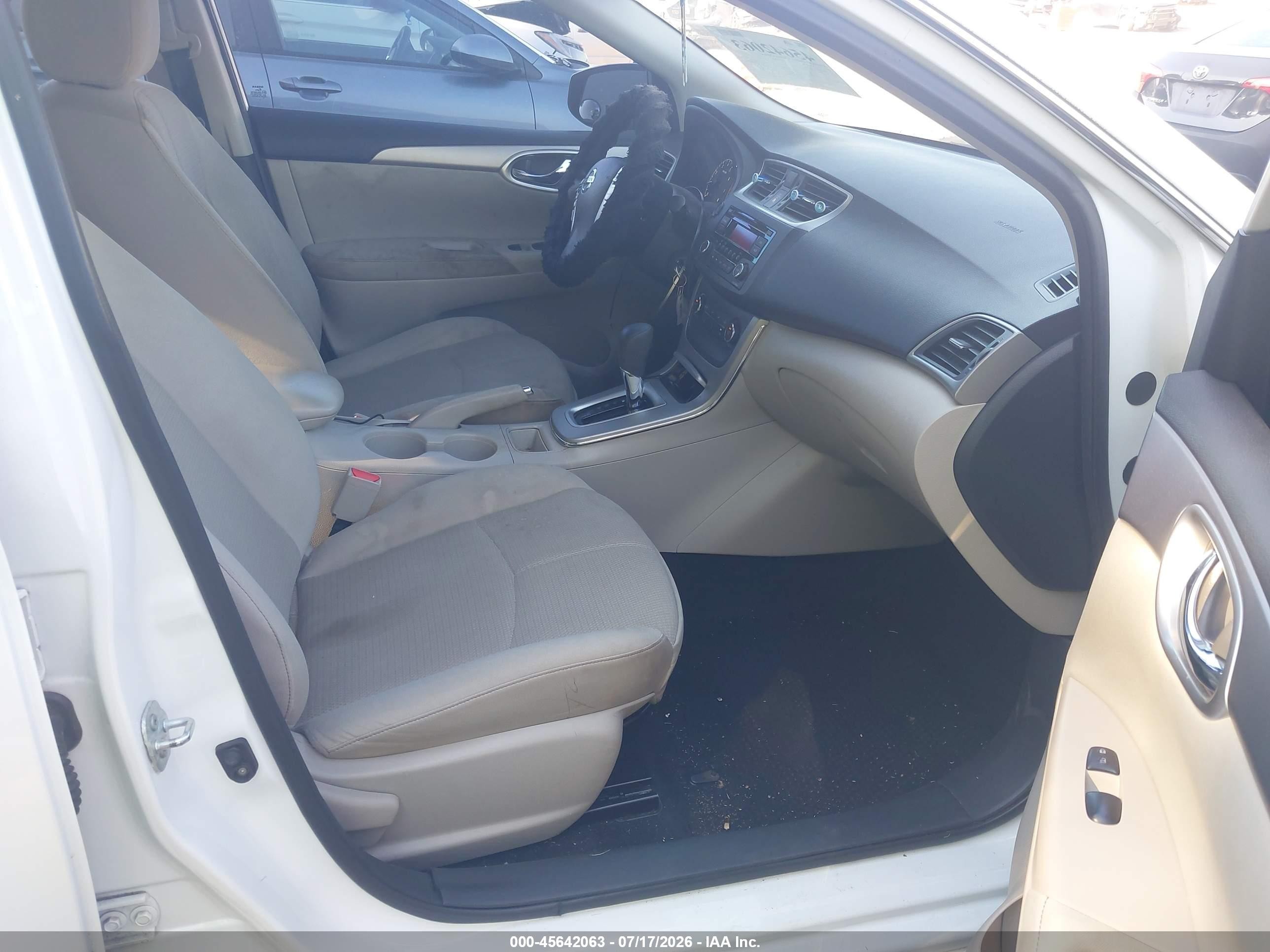 2015 Nissan Sentra S White vin: 3N1AB7AP7FY354389