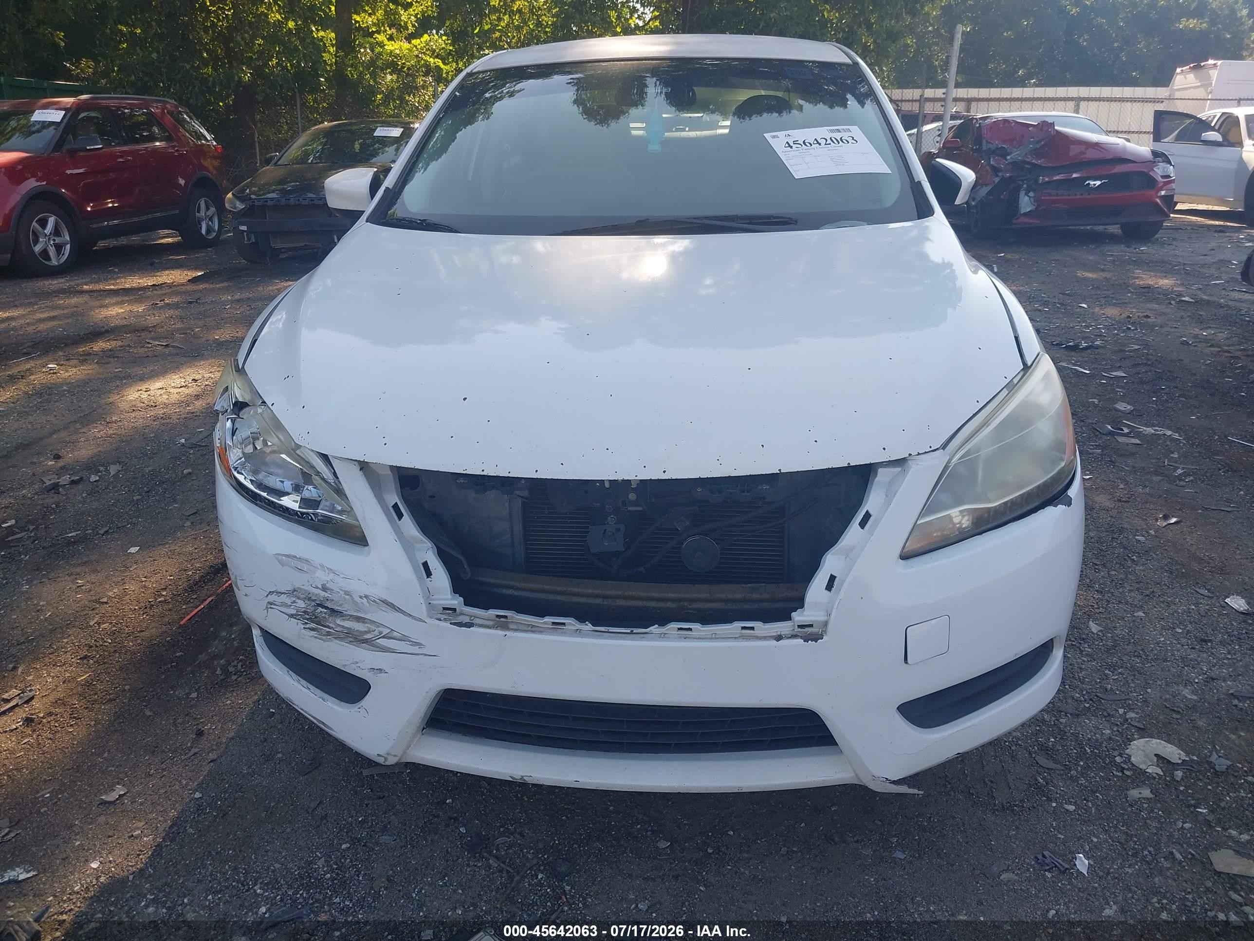 2015 Nissan Sentra S White vin: 3N1AB7AP7FY354389