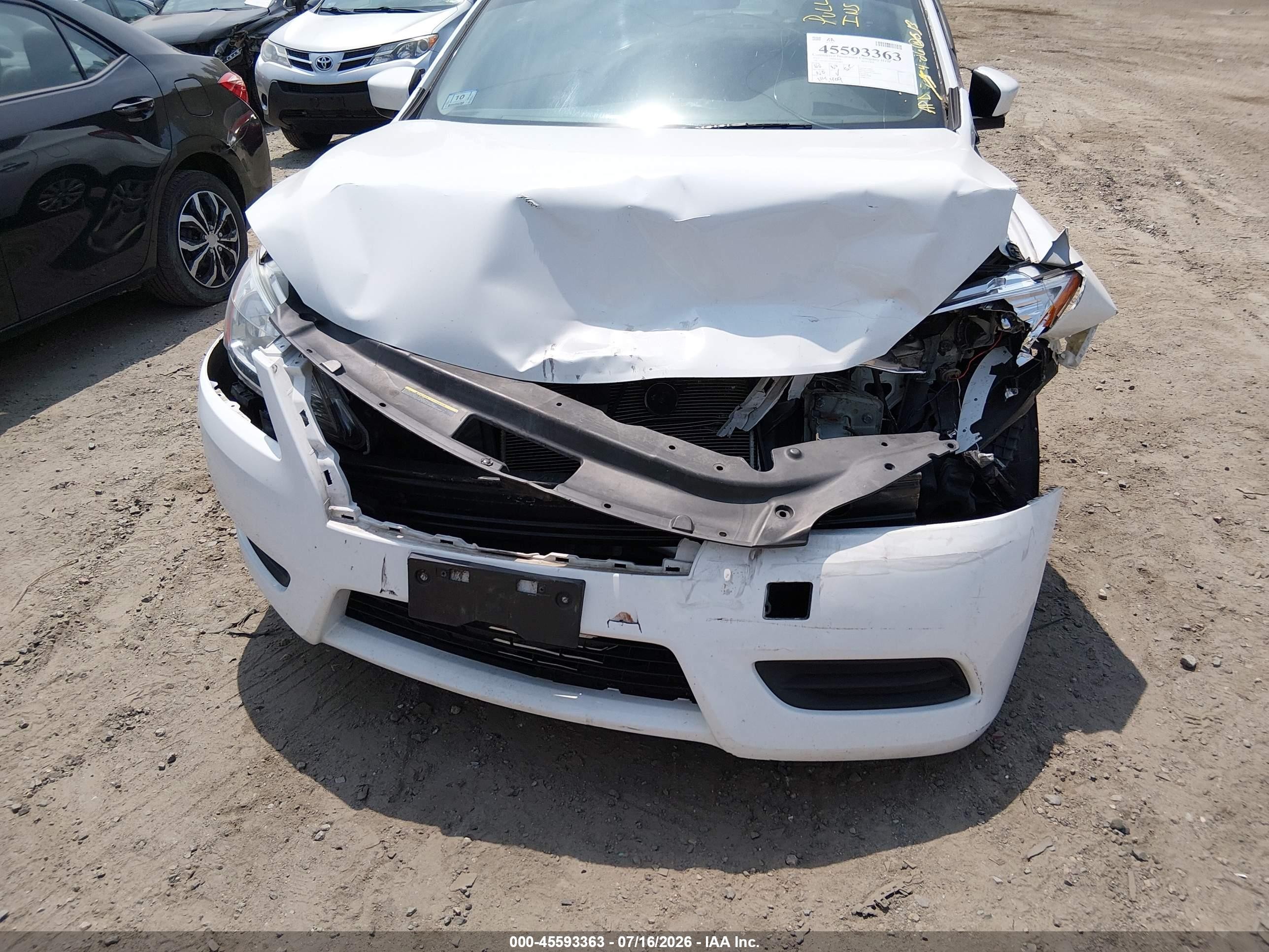 2015 Nissan Sentra S White vin: 3N1AB7AP7FY360807