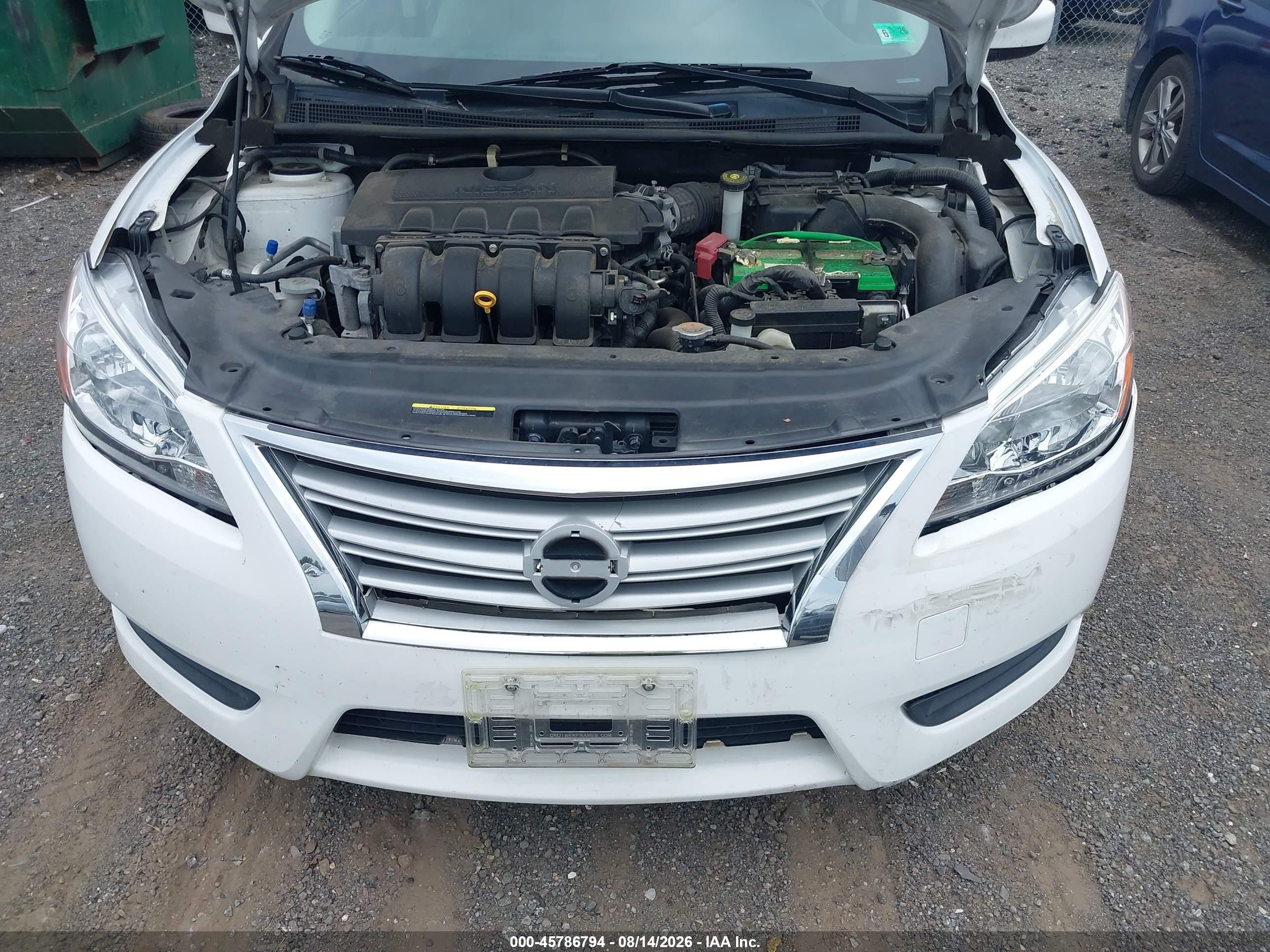 2015 Nissan Sentra S White vin: 3N1AB7AP7FY372536