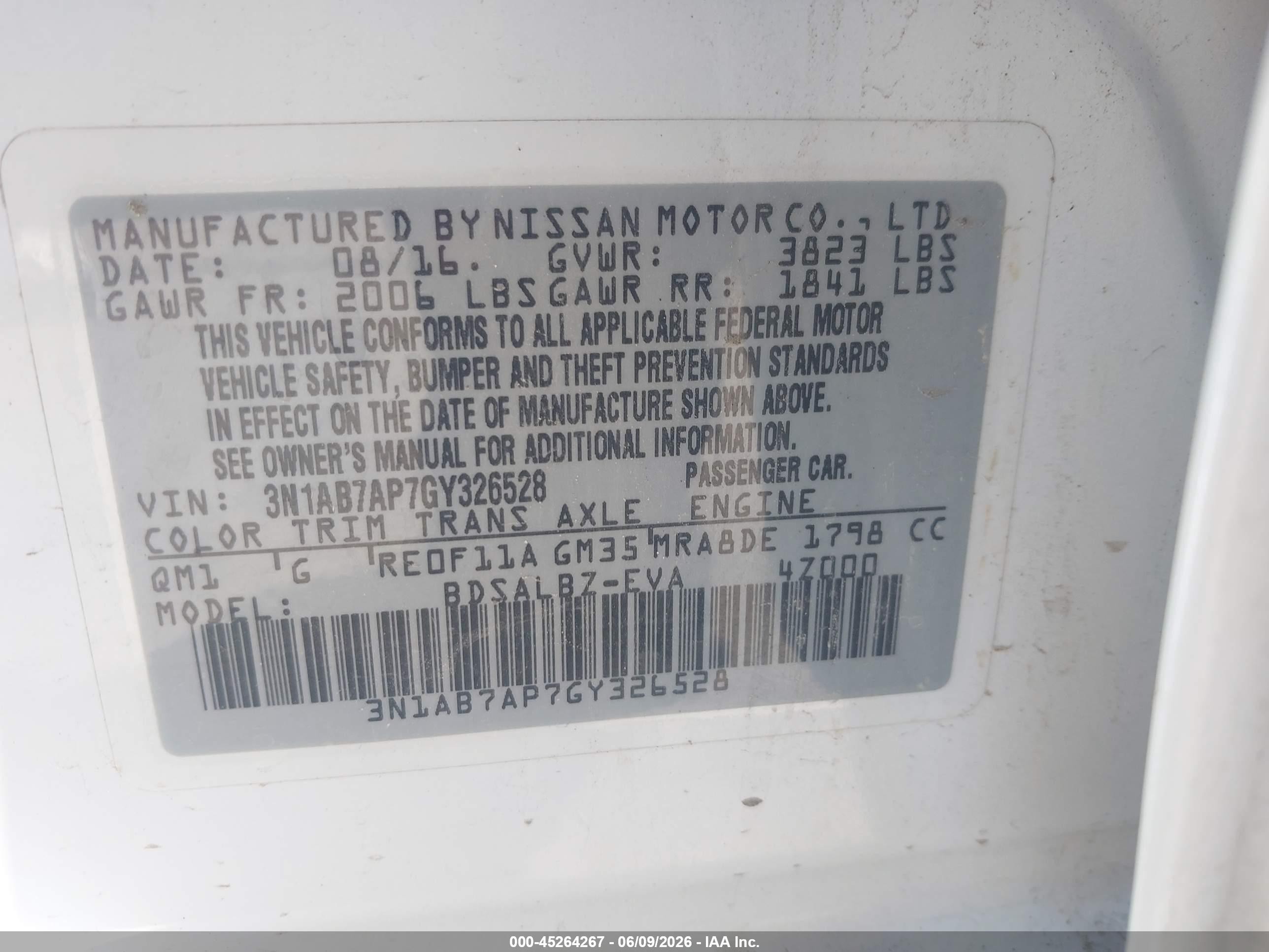 2016 Nissan Sentra S White vin: 3N1AB7AP7GY326528
