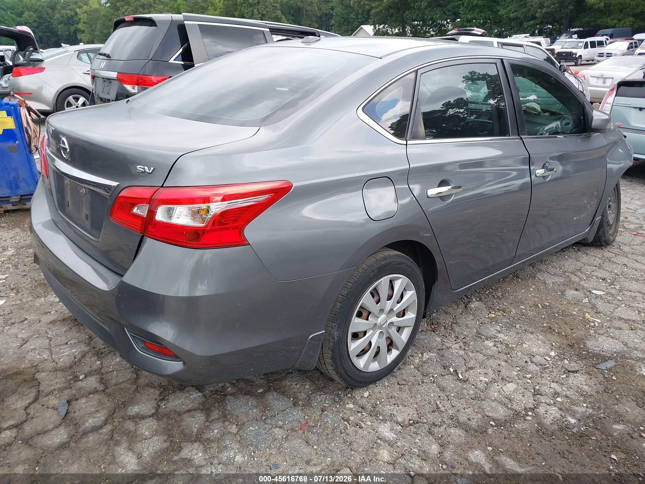 2017 Nissan Sentra Sv Gray vin: 3N1AB7AP7HL715717
