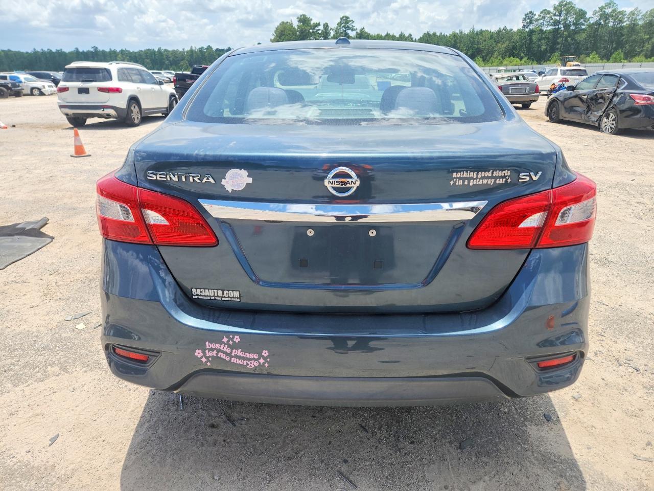 2017 Nissan Sentra Sv Blue vin: 3N1AB7AP7HY215947