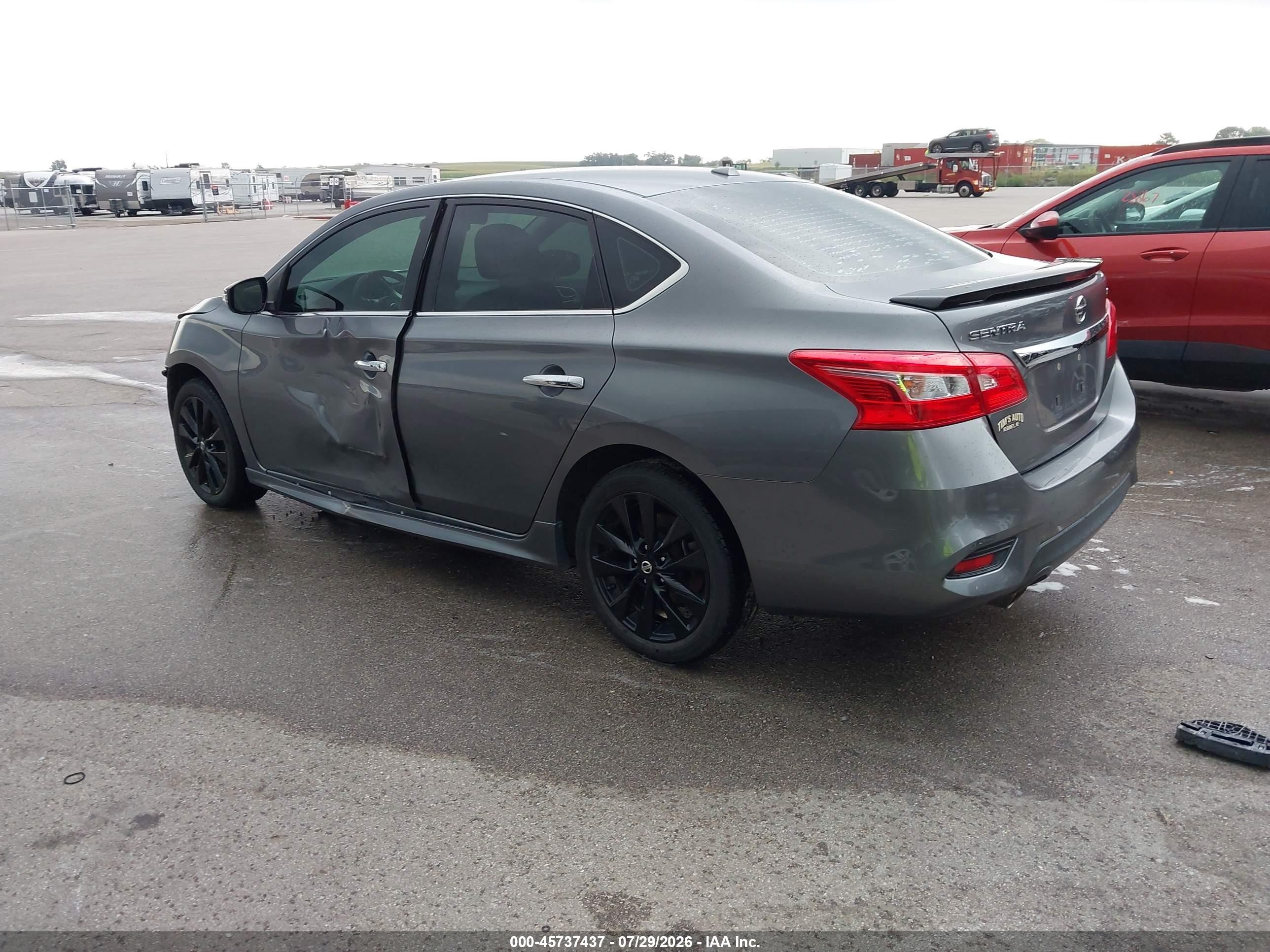 2017 Nissan Sentra Sr Серый vin: 3N1AB7AP7HY299638